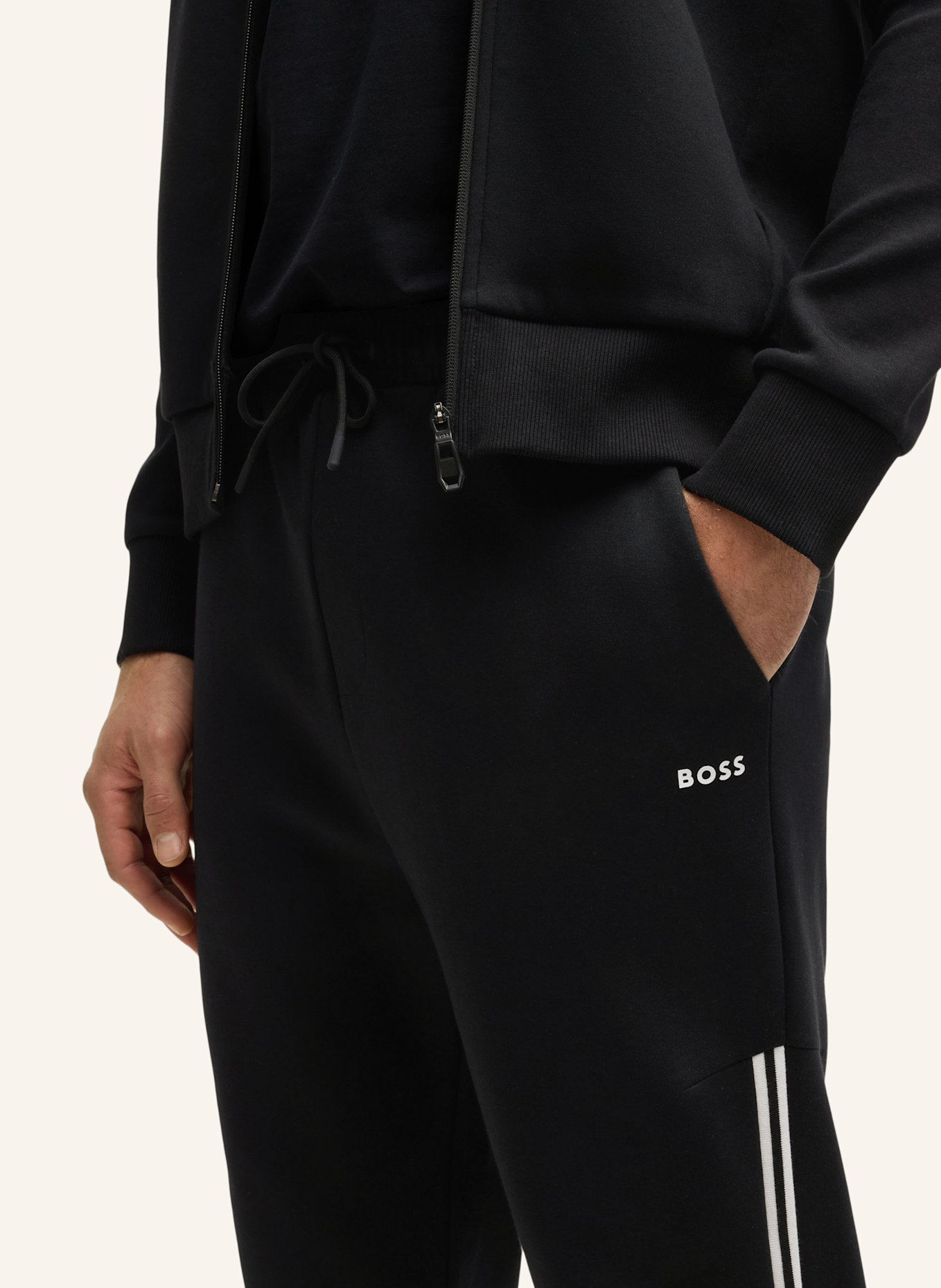 BOSS Sweatshirt TRACKSUIT SET Regular Fit: SCHWARZ