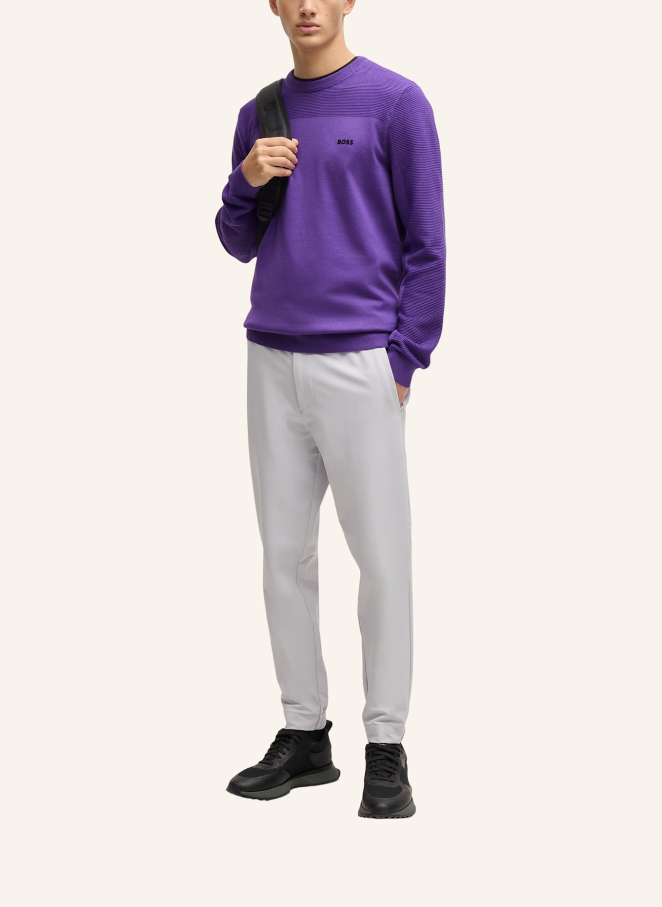 BOSS Pullover MOMENTUM: DUNKELLILA