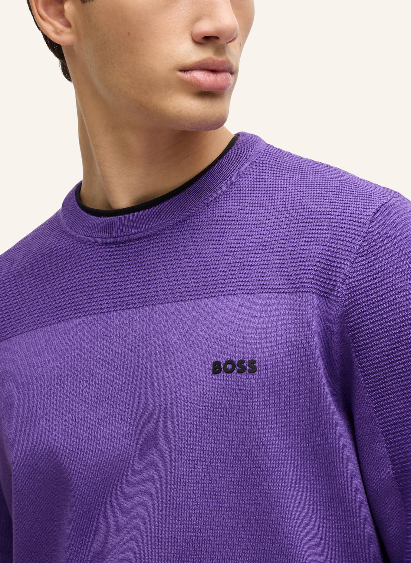 BOSS Pullover MOMENTUM: DUNKELLILA