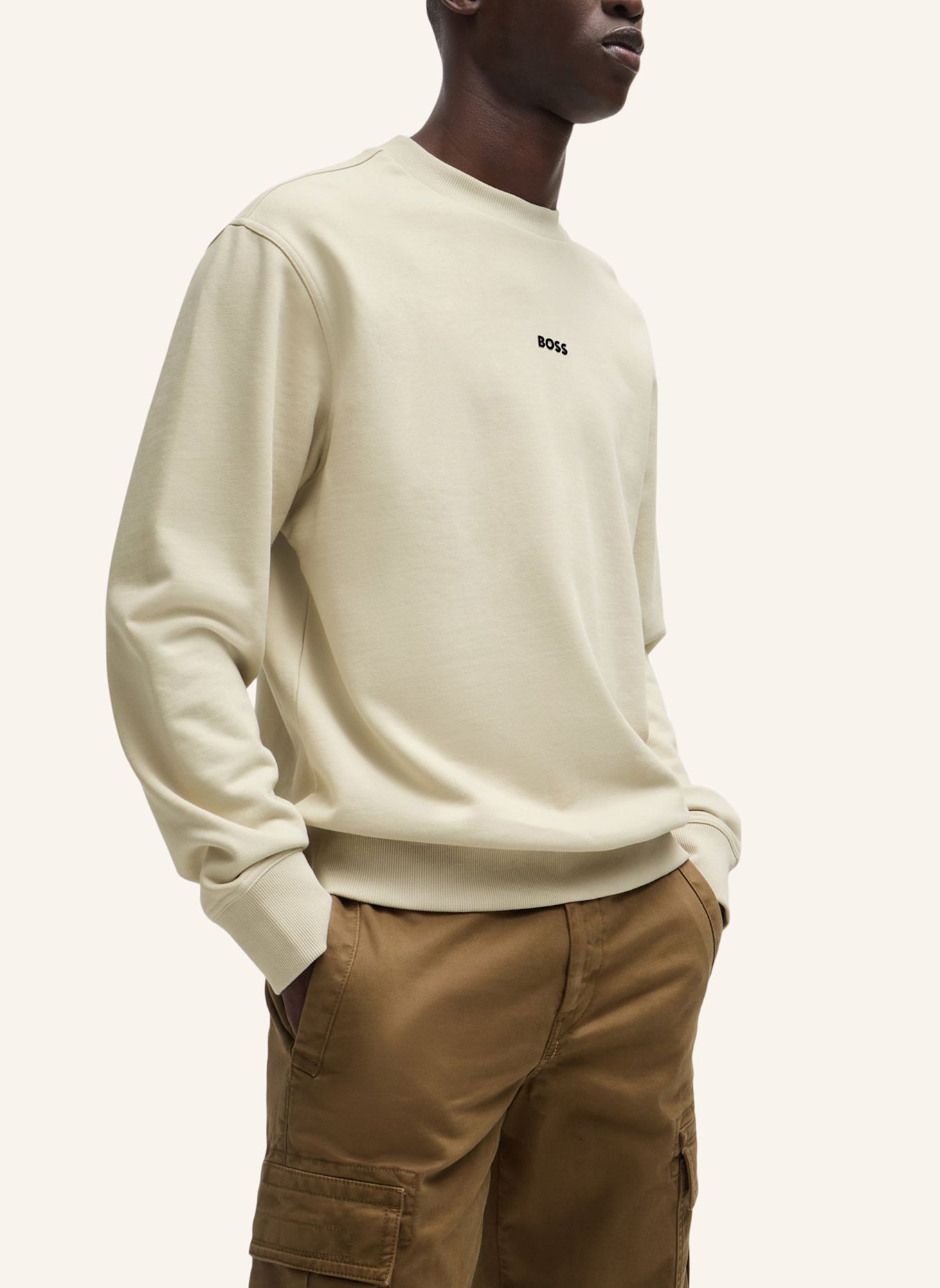 BOSS Sweatshirt WESMALLCREW: BEIGE