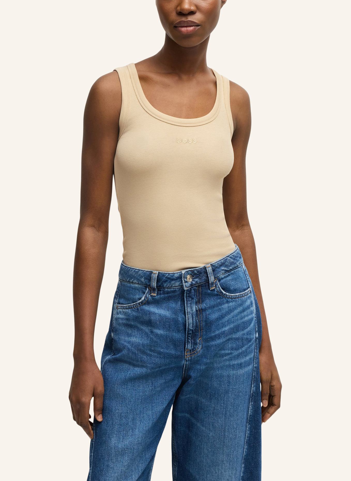 BOSS Casual Top C_EMATITE Slim Fit: BEIGE