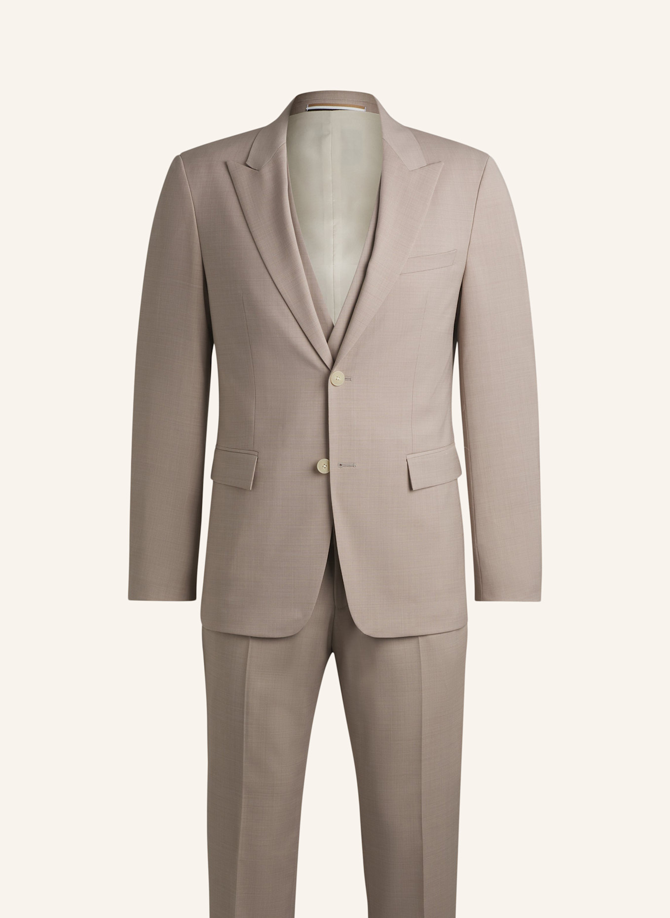 BOSS Business Anzug H-HOUSTON-3PCS-PK252 Slim Fit: BEIGE