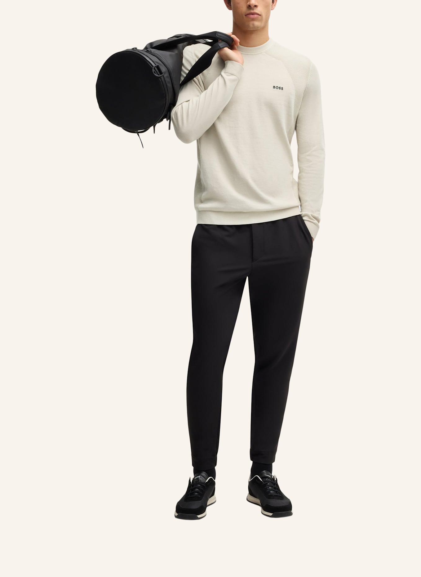 BOSS Pullover MOMENTUM_LITE_CN24 Regular Fit: BEIGE