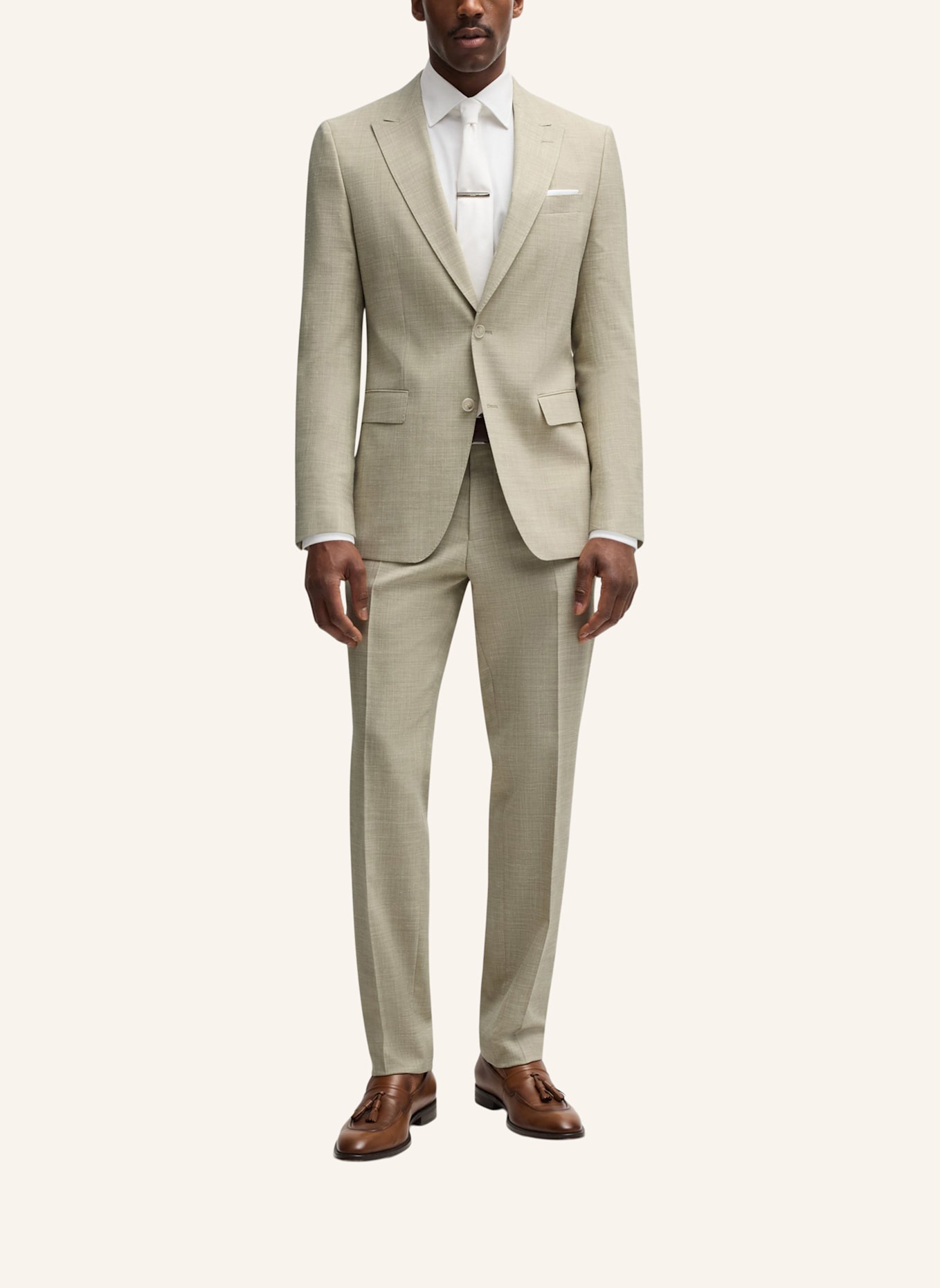 BOSS Business Anzug H-HUGE-2PCS-PEAK-242 Slim Fit: KHAKI