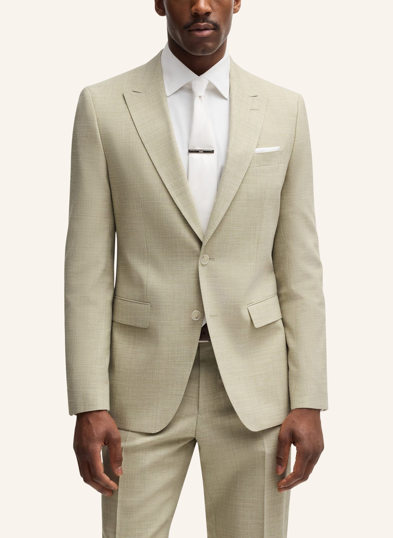 BOSS Business Anzug H-HUGE-2PCS-PEAK-242 Slim Fit: KHAKI