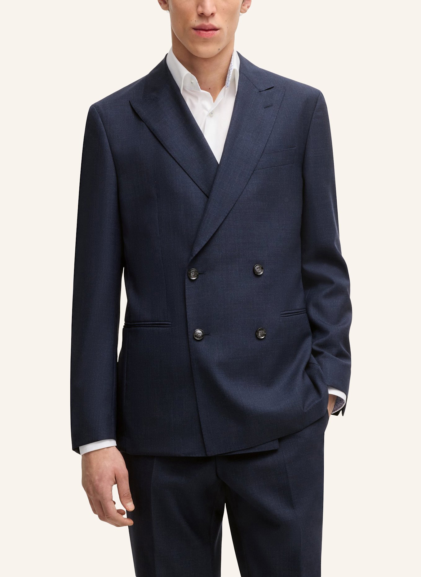 BOSS Business Anzug C-HUGE-2PCS-DB-252 Relaxed Fit: DUNKELBLAU