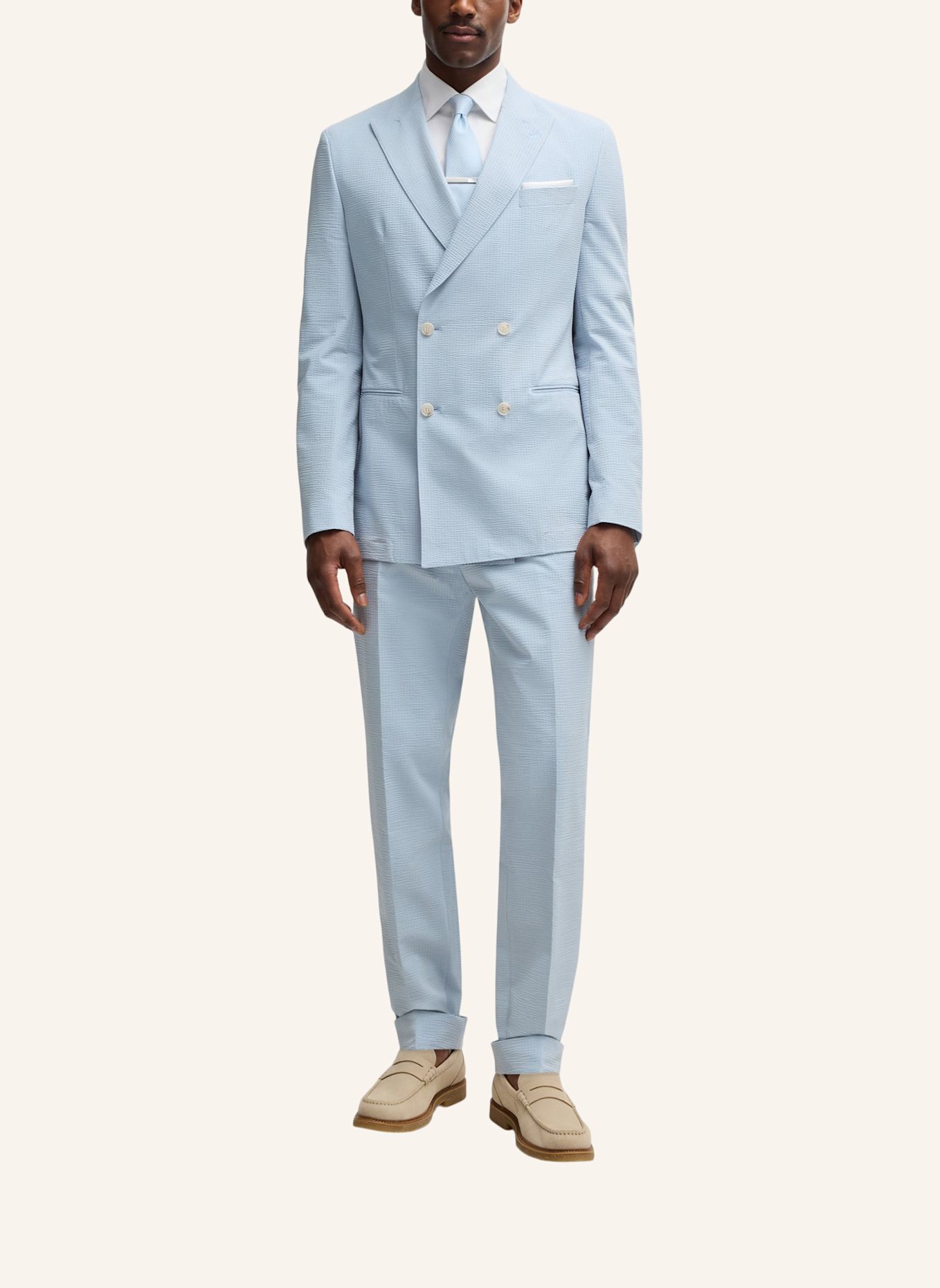 BOSS Business Anzug C-HUGE-2PCS-DB-252 Slim Fit: HELLBLAU
