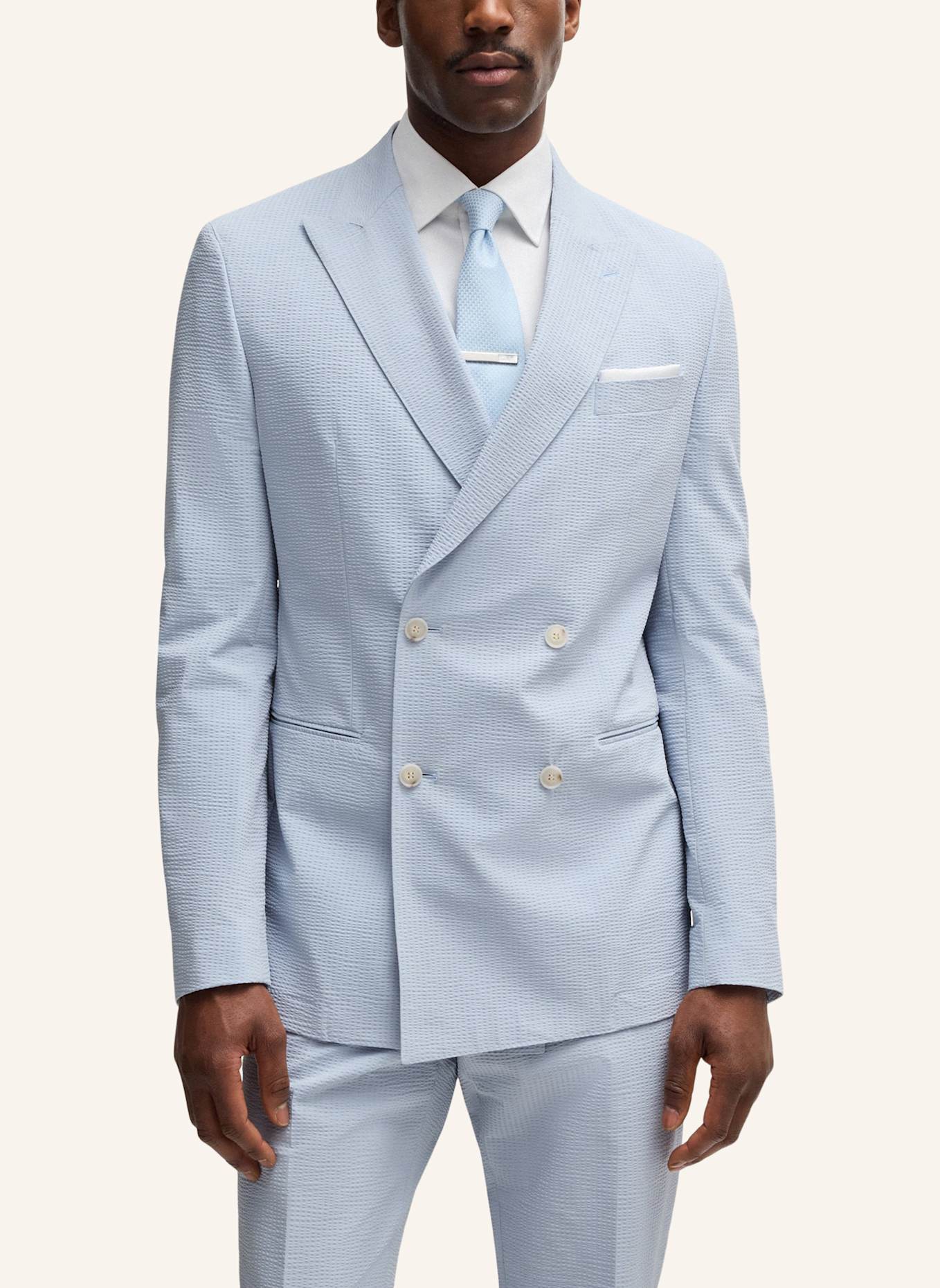BOSS Business Anzug C-HUGE-2PCS-DB-252 Slim Fit: HELLBLAU