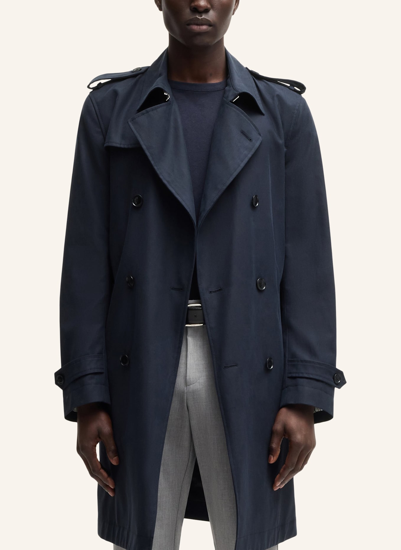 BOSS Trenchcoat H-HYDE-TRENCH-241 Slim Fit: DUNKELBLAU