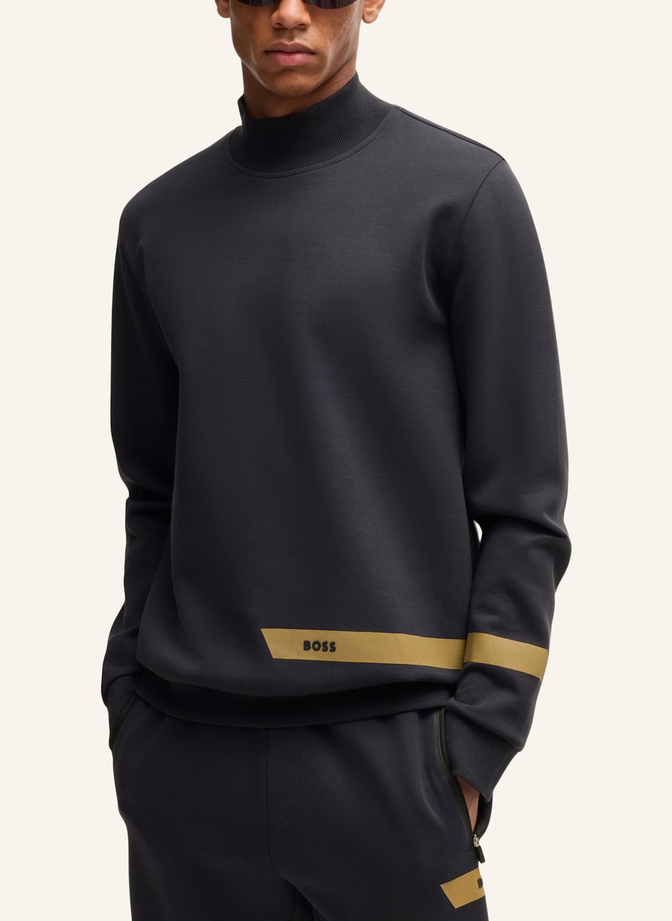 BOSS Sweatshirt SALBOCK_IN Regular Fit: DUNKELBLAU