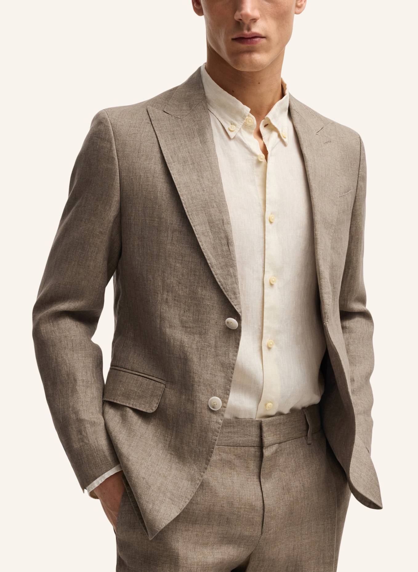 BOSS Blazer C-HUGE-PEAK-252 Slim Fit: DUNKELBRAUN