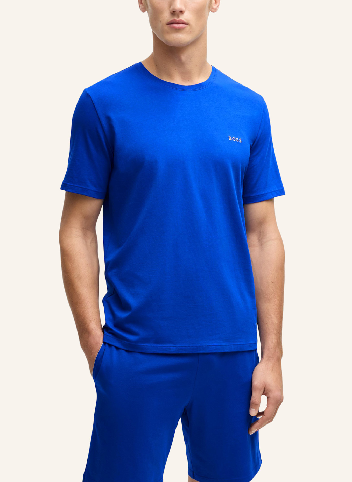 BOSS Loungewear Oberteil MIX&MATCH T-SHIRT R Regular Fit: BLAU