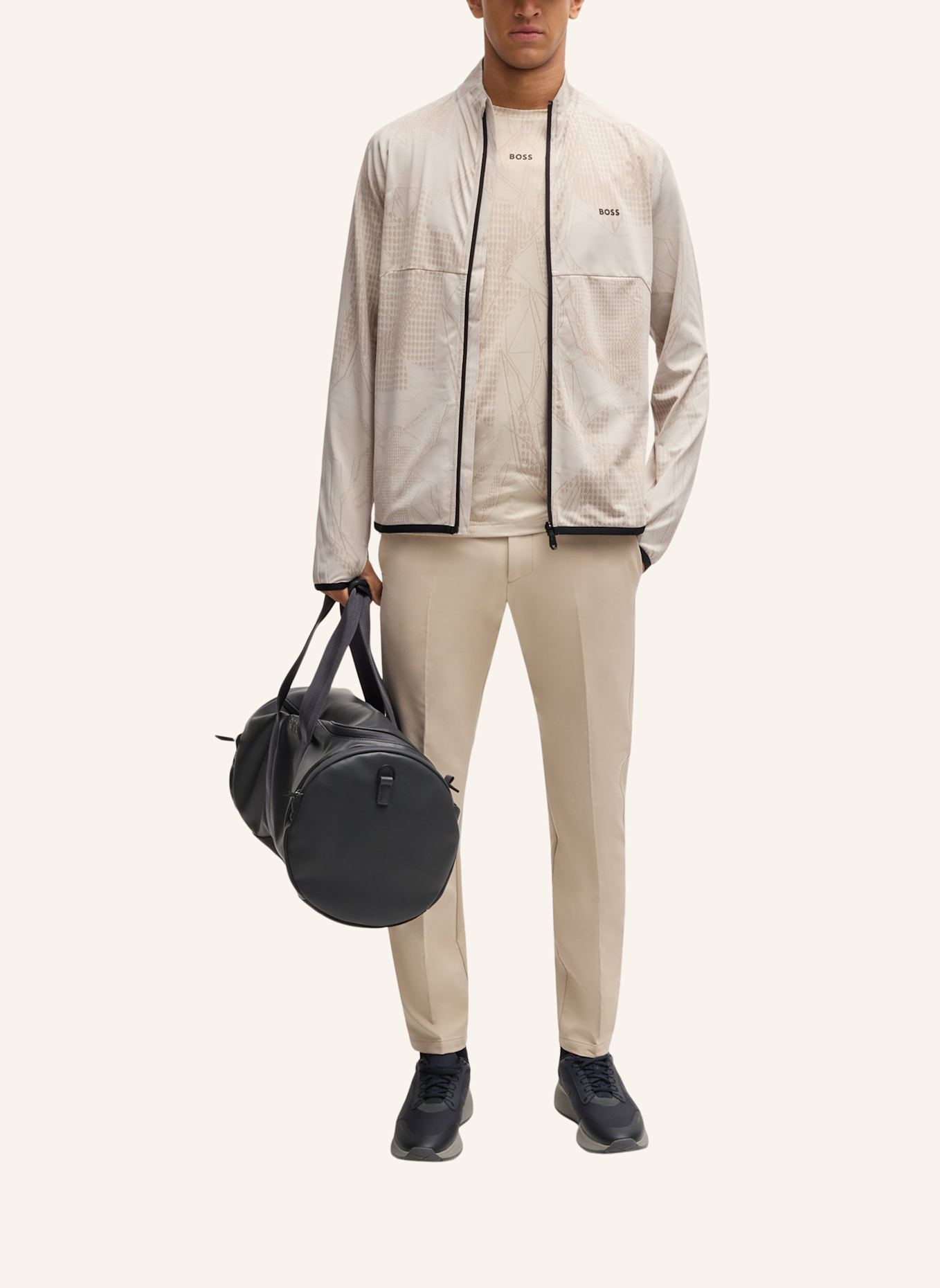 BOSS Sweatshirt SWEAT DESERT ACTIVE Regular Fit: BEIGE