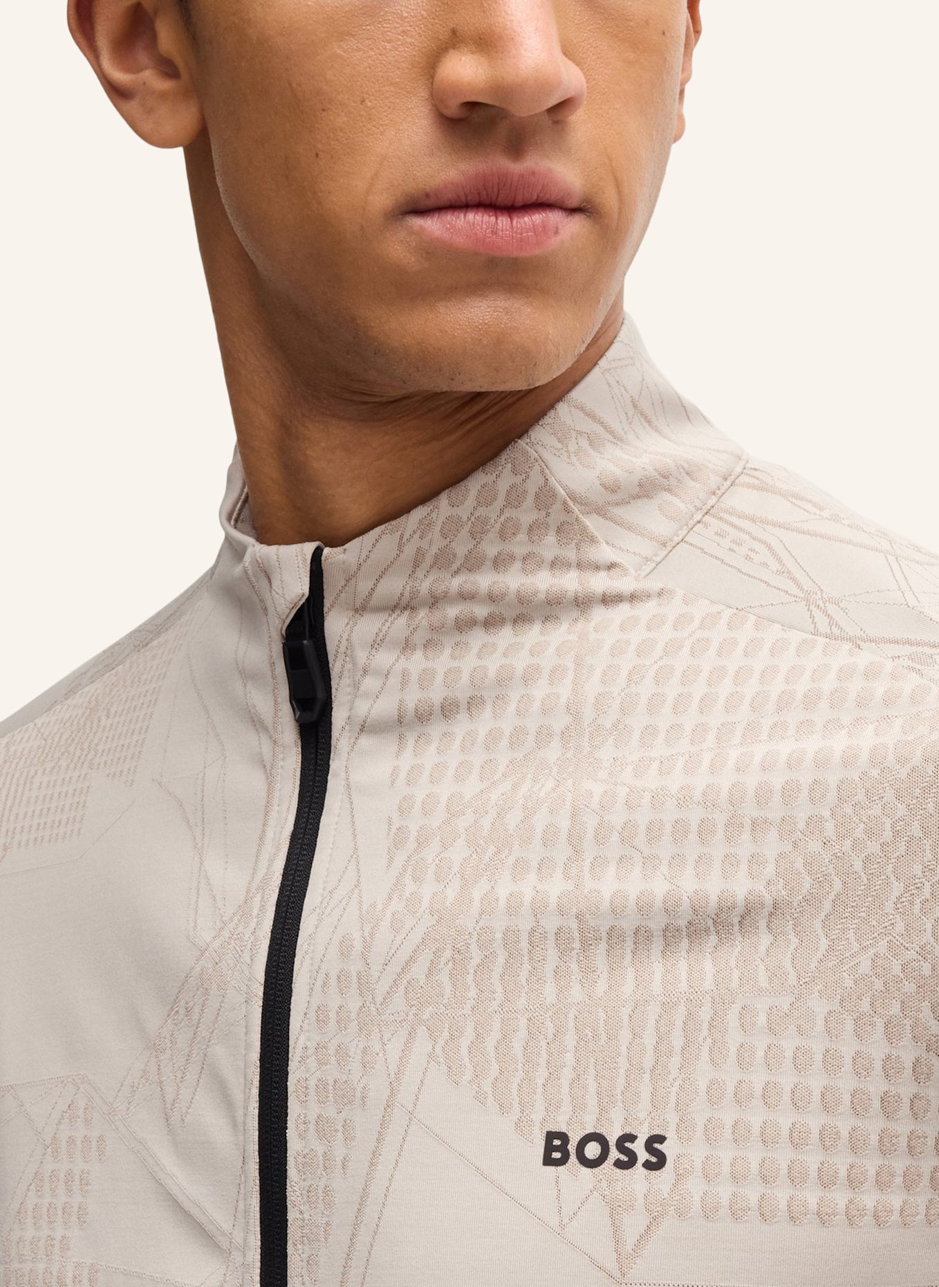 BOSS Sweatshirt SWEAT DESERT ACTIVE Regular Fit: BEIGE