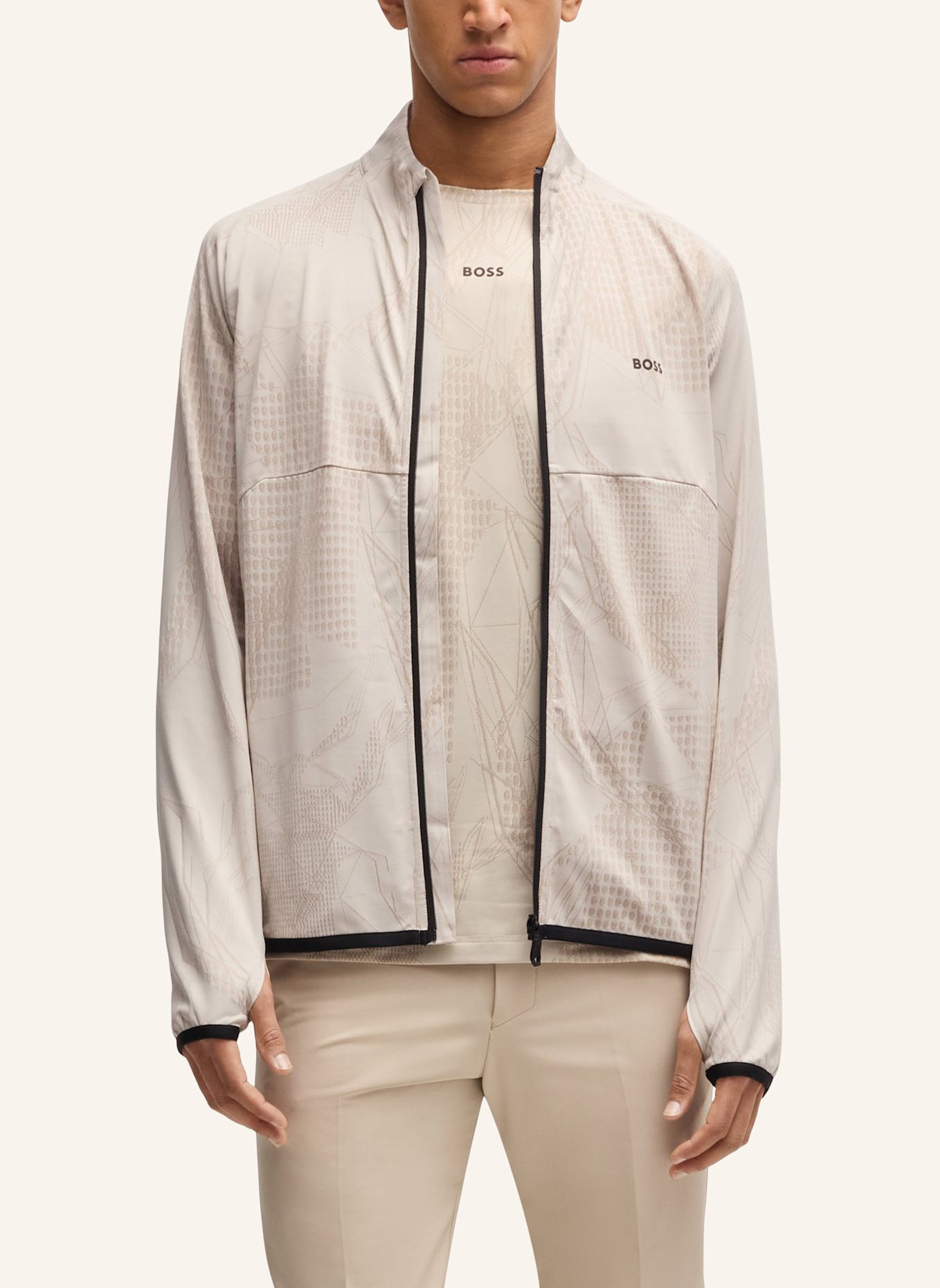 BOSS Sweatshirt SWEAT DESERT ACTIVE Regular Fit: BEIGE