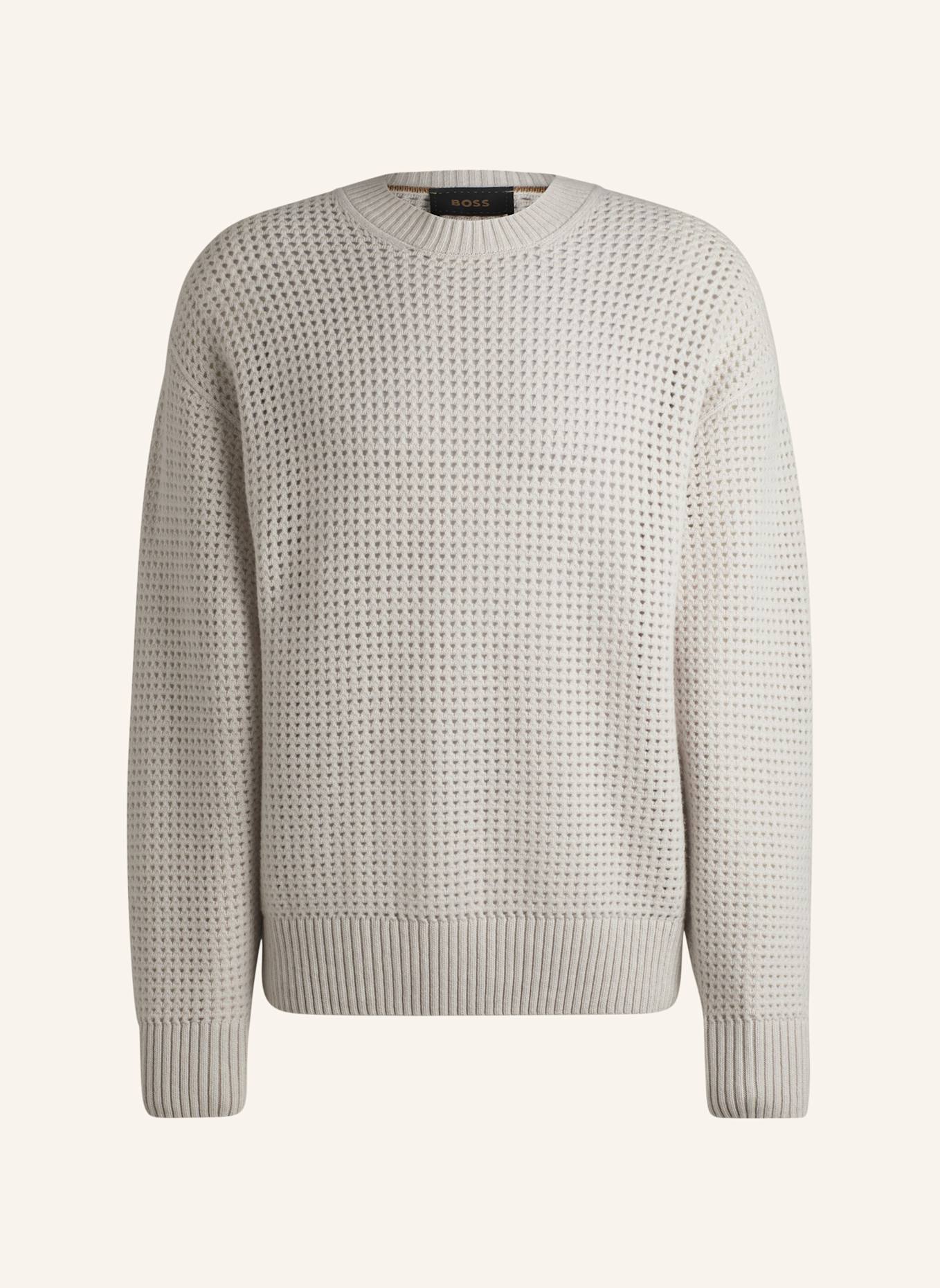 BOSS Pullover L-BOSFORO Relaxed Fit: WEISS