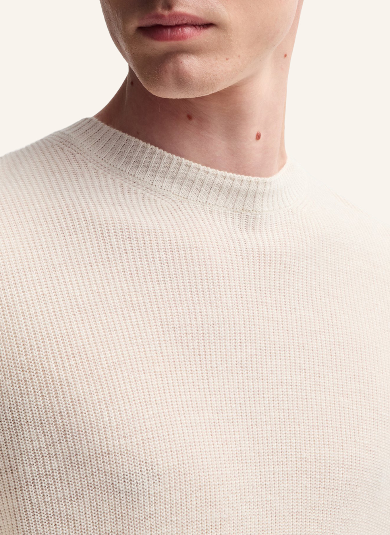BOSS Pullover L-BISTRO Regular Fit: WEISS