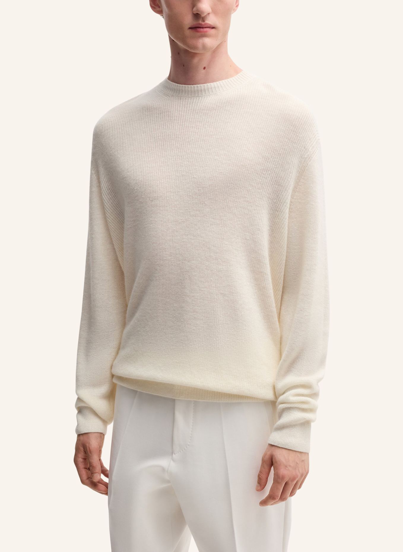BOSS Pullover L-BISTRO Regular Fit: WEISS