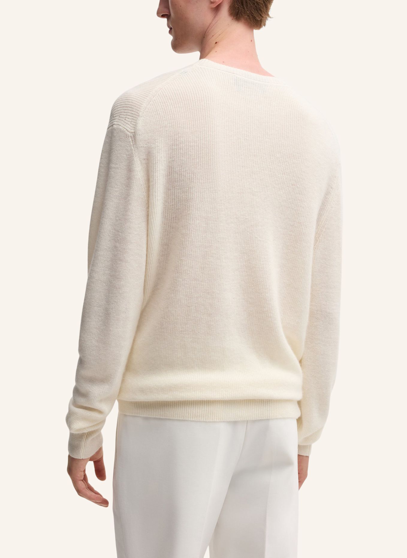 BOSS Pullover L-BISTRO Regular Fit: WEISS