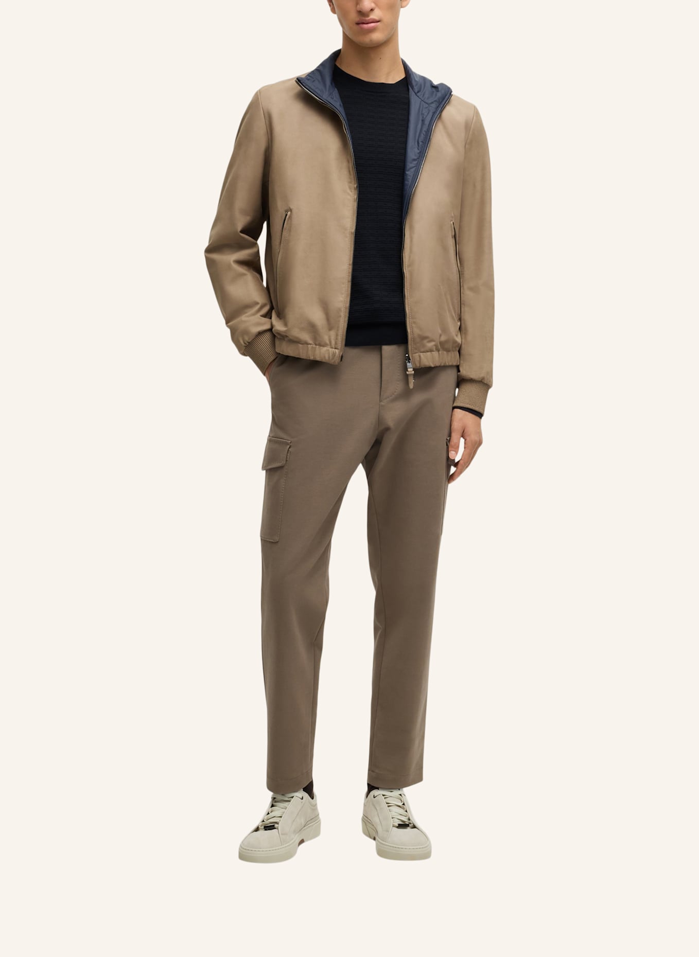 BOSS Pullover L-BANIEL Regular Fit: DUNKELBLAU