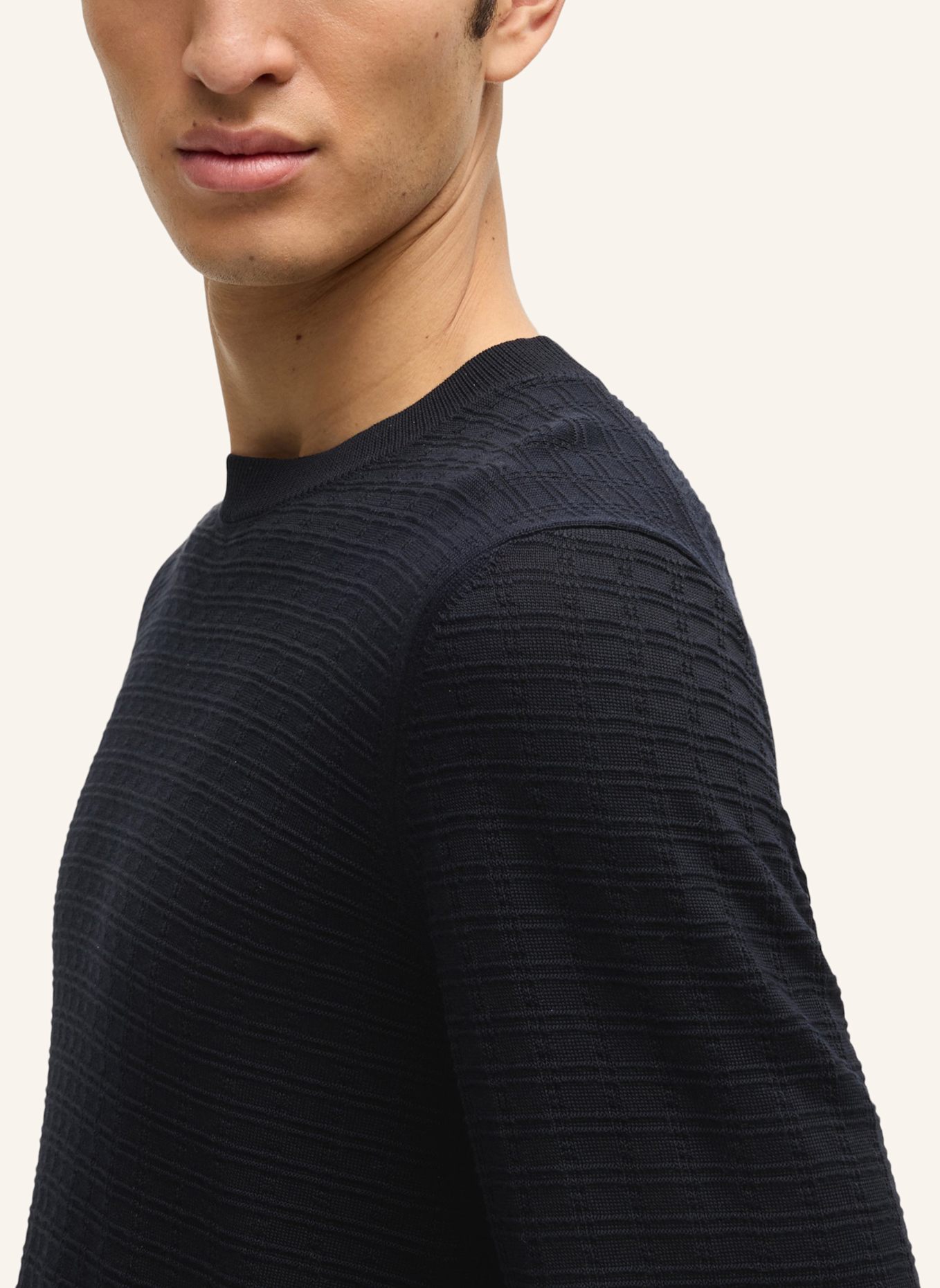 BOSS Pullover L-BANIEL Regular Fit: DUNKELBLAU