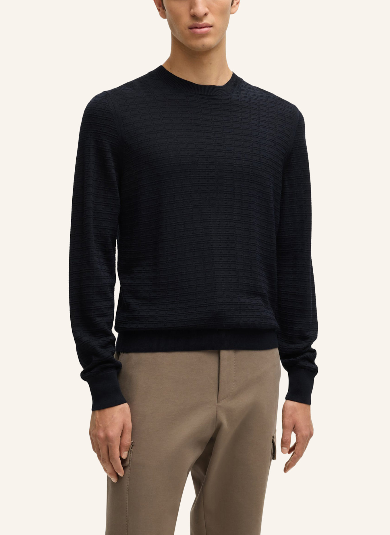 BOSS Pullover L-BANIEL Regular Fit: DUNKELBLAU