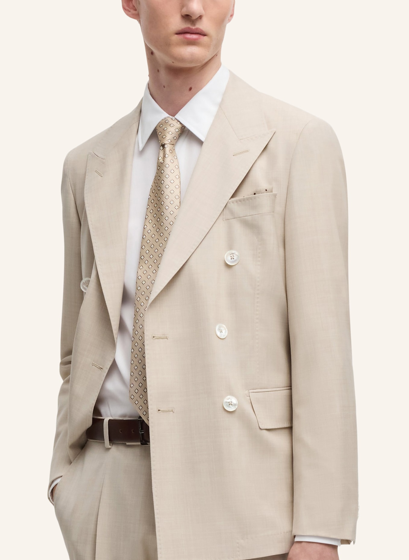 BOSS Business Anzug L-HESTON-2PCS-DB-252 Slim Fit: HELLBRAUN