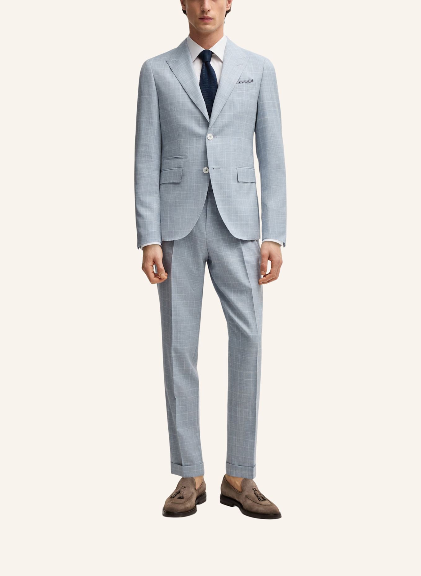 BOSS Business Anzug L-HESTON-2PCS-PK-251 Slim Fit: HELLBLAU