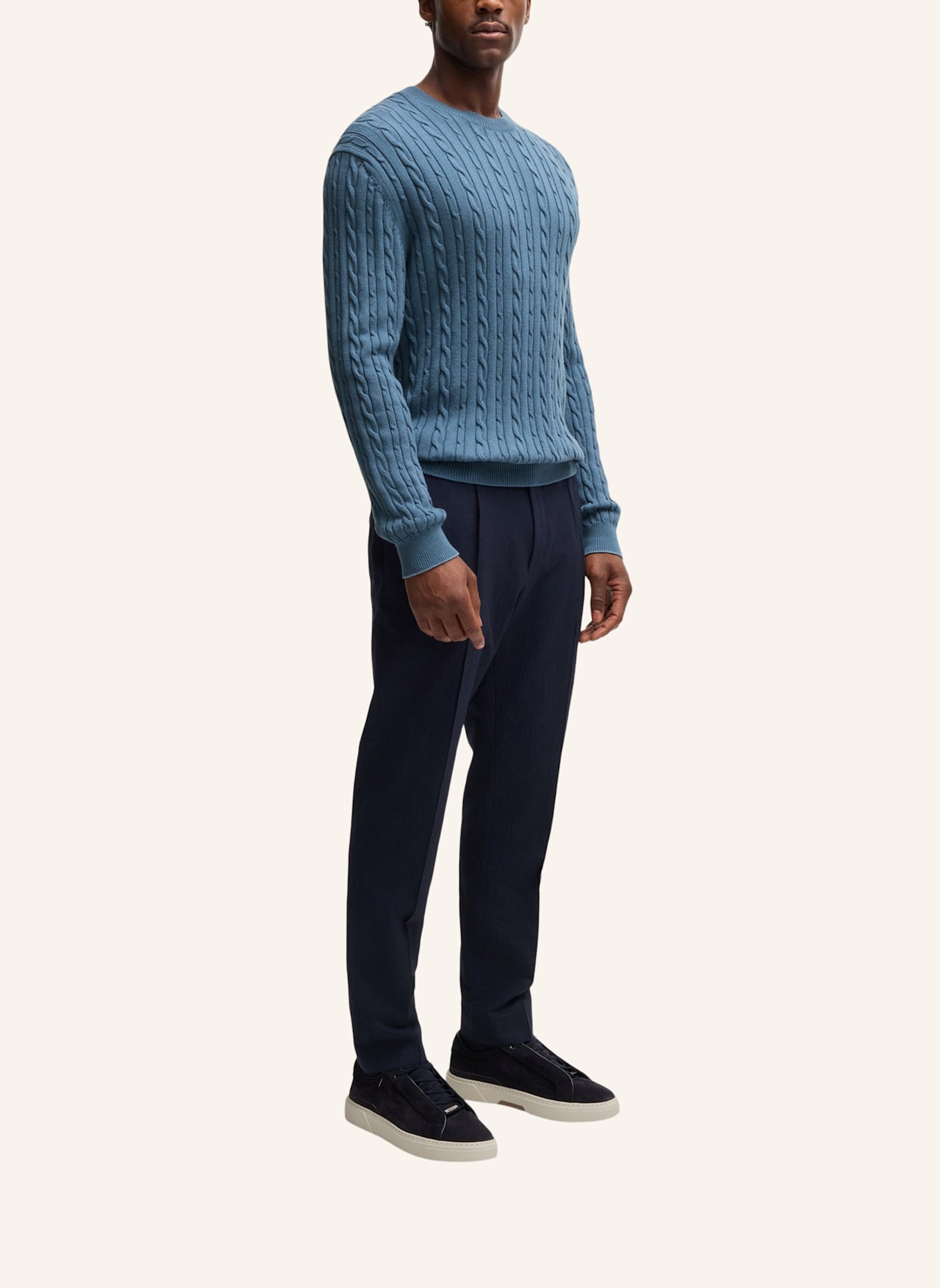 BOSS Pullover L-JULIO Relaxed Fit: BLAU