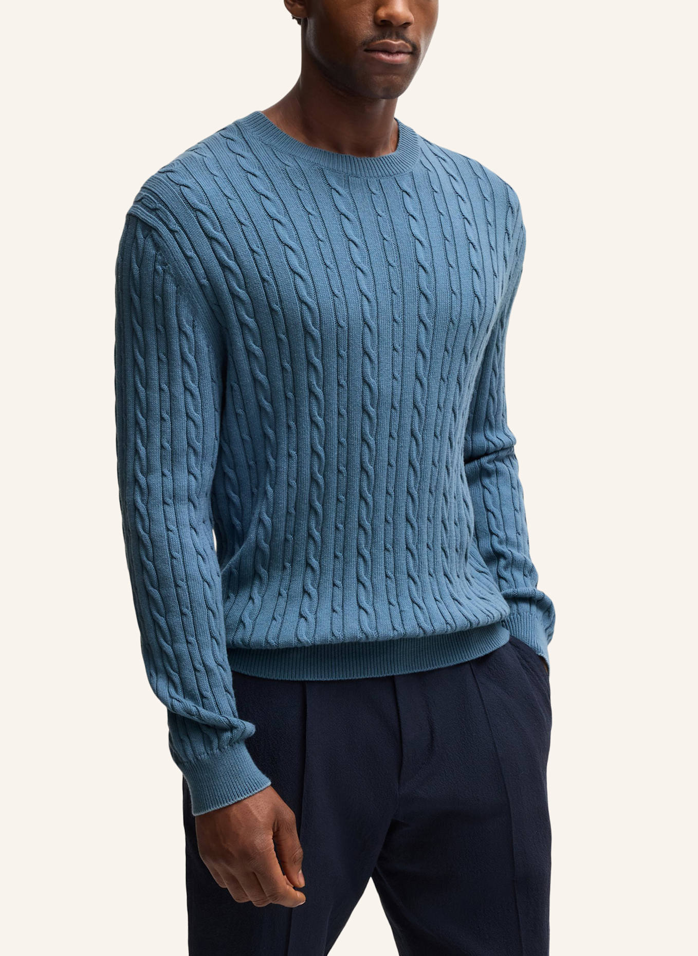 BOSS Pullover L-JULIO Relaxed Fit: BLAU