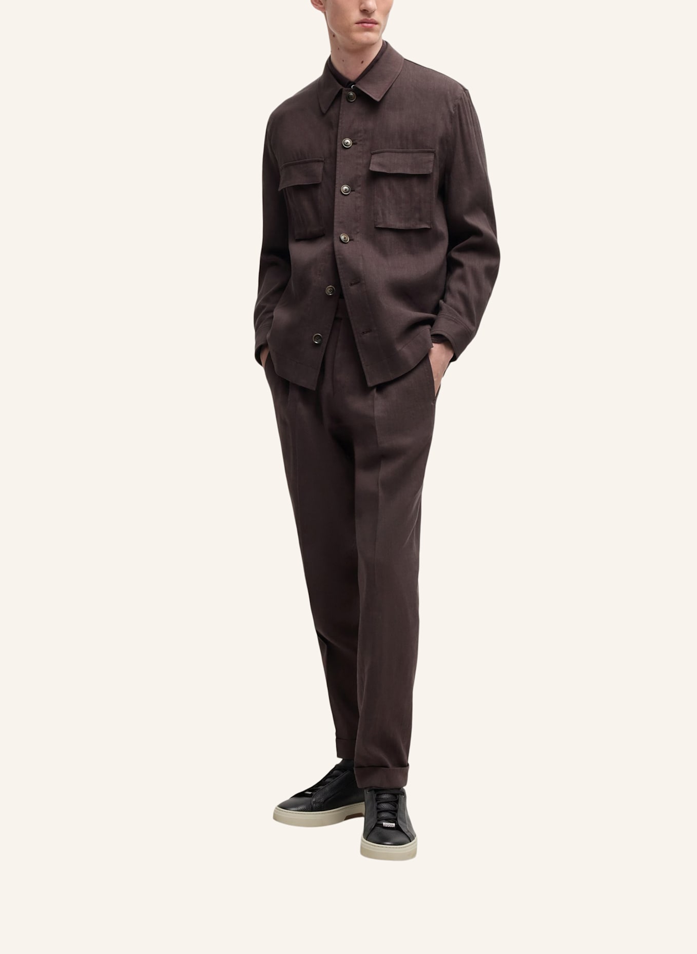 BOSS Blazer L-CORVIN-2PP-251: DUNKELBRAUN