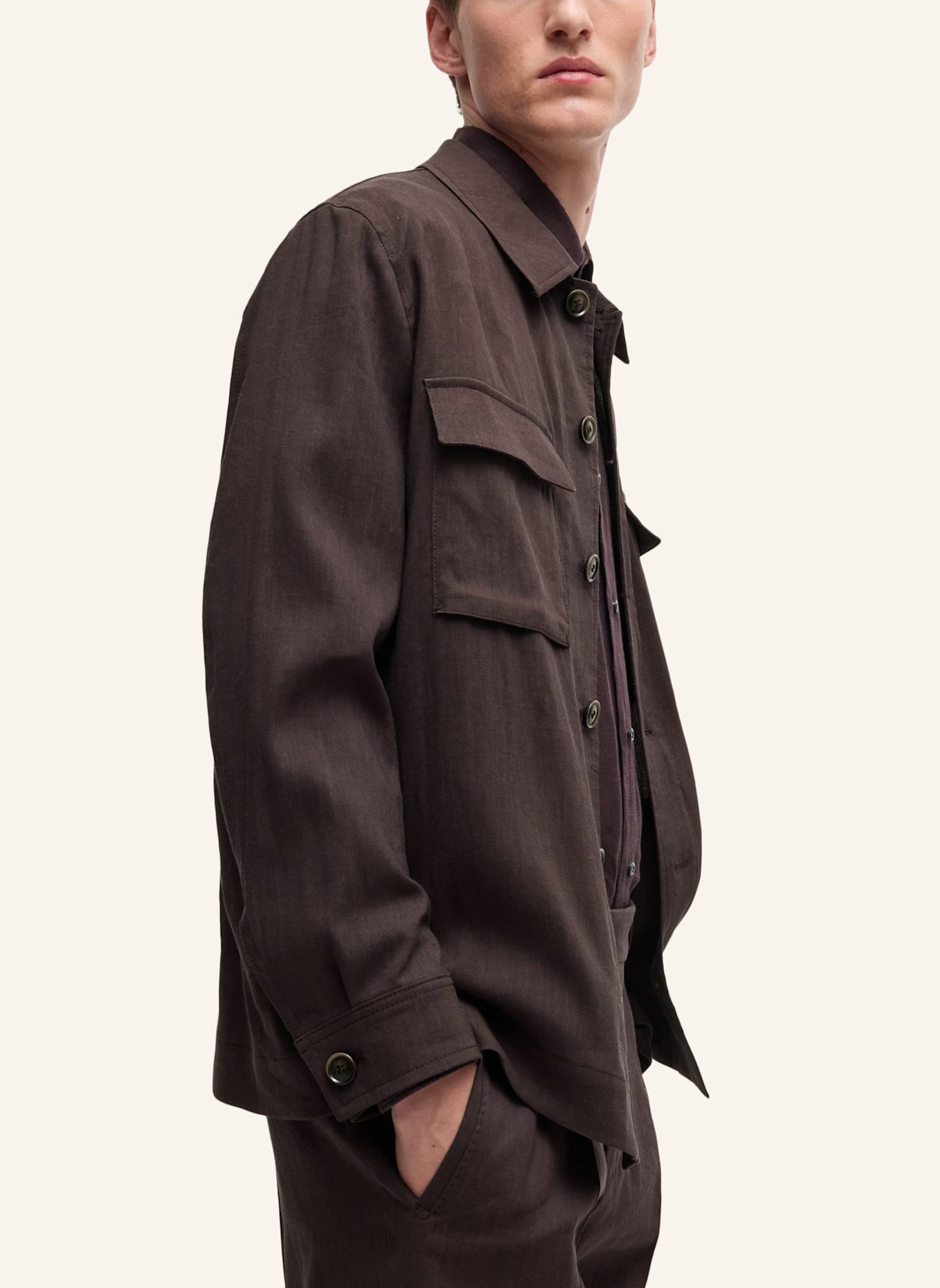 BOSS Blazer L-CORVIN-2PP-251: DUNKELBRAUN