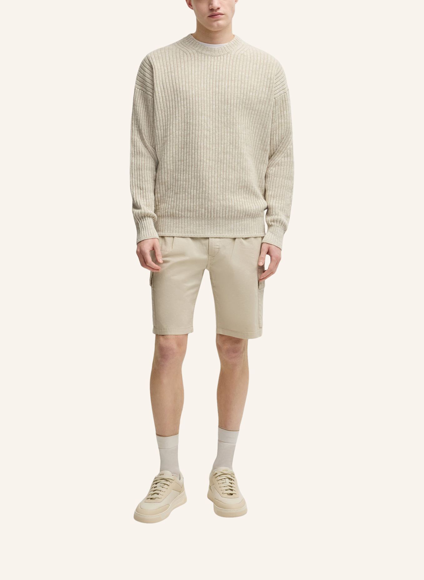 BOSS Pullover KESCA Relaxed Fit: BEIGE