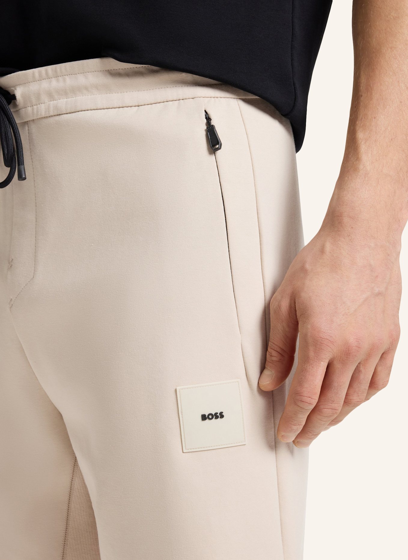 BOSS Casual Hose HEADLO RIB Regular Fit: BEIGE