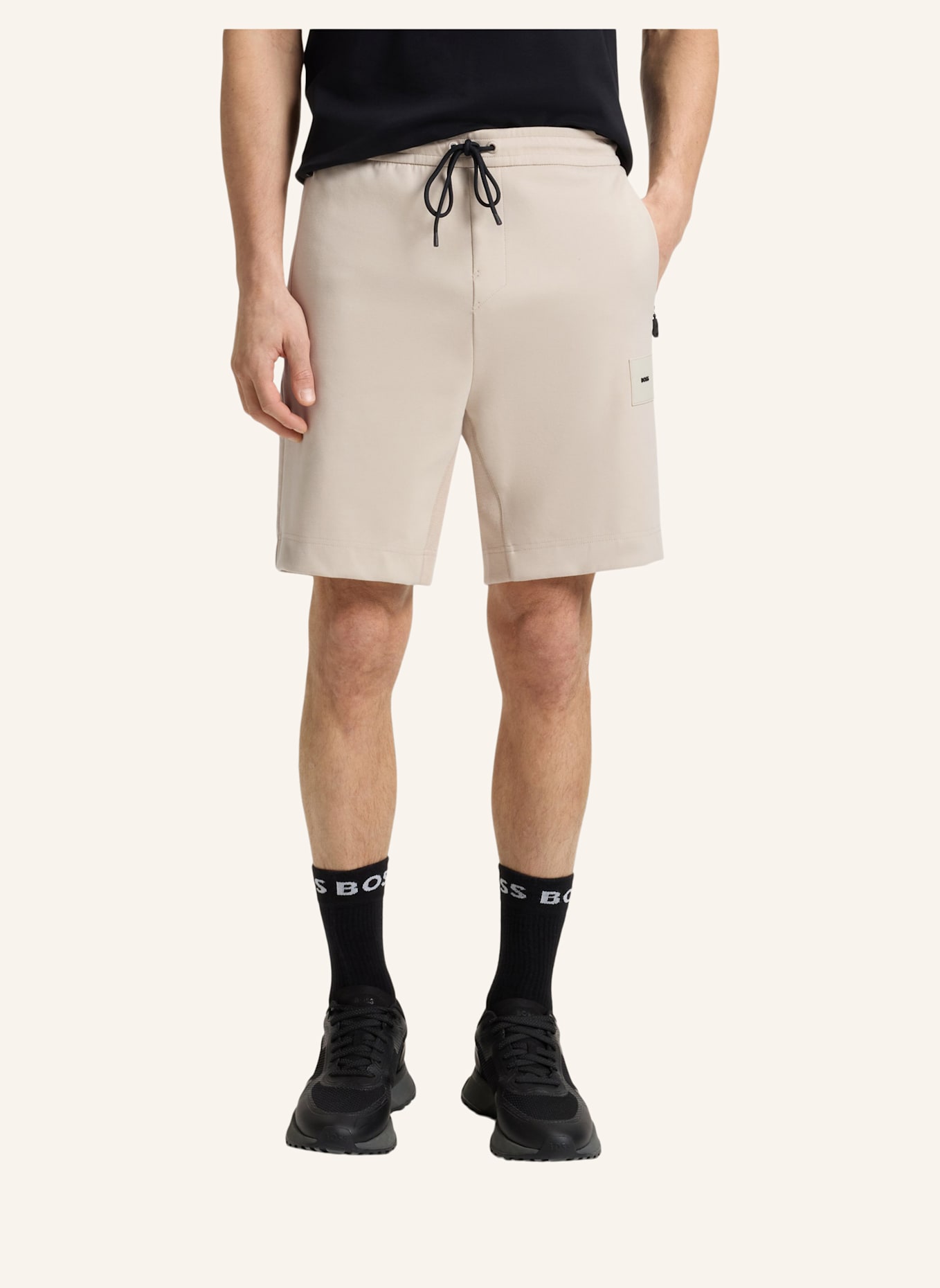 BOSS Casual Hose HEADLO RIB Regular Fit: BEIGE