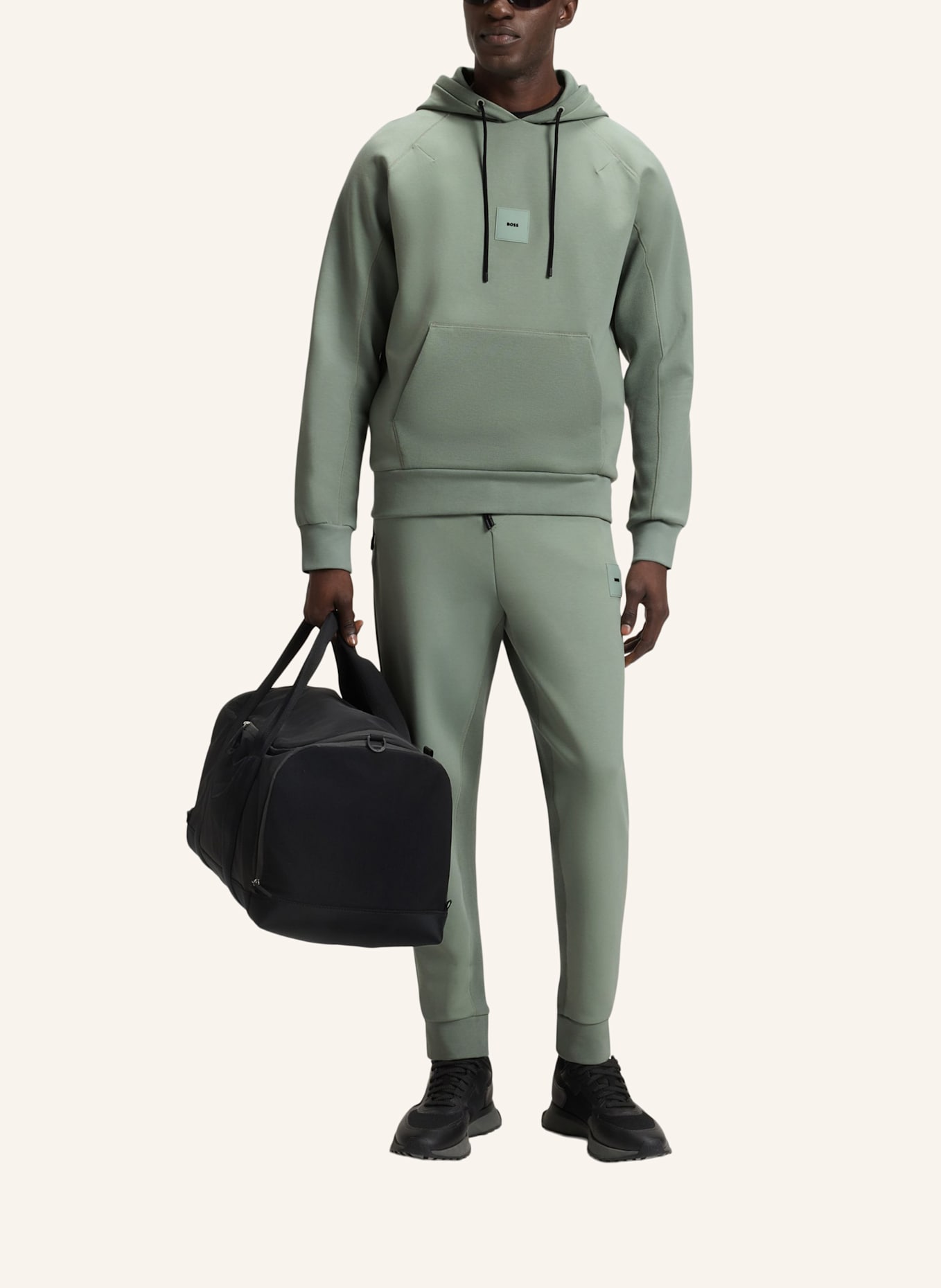 BOSS Sweatshirt SOODY RIB Regular Fit: HELLGRÜN