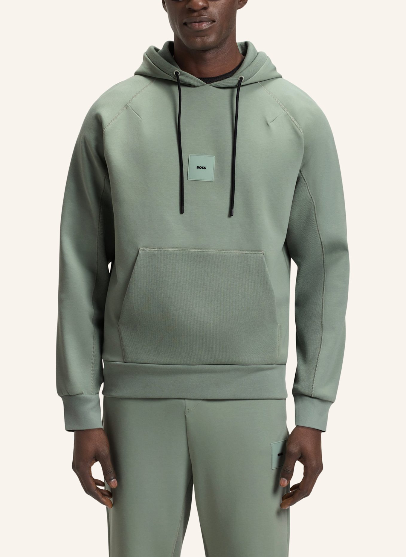BOSS Sweatshirt SOODY RIB Regular Fit: HELLGRÜN