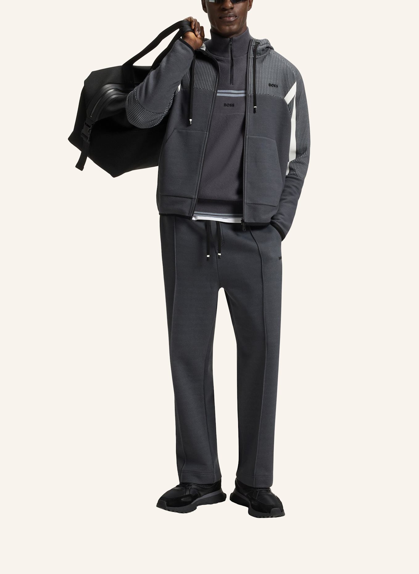 BOSS Sweatshirt FZ HOODIE TL Regular Fit: DUNKELGRAU