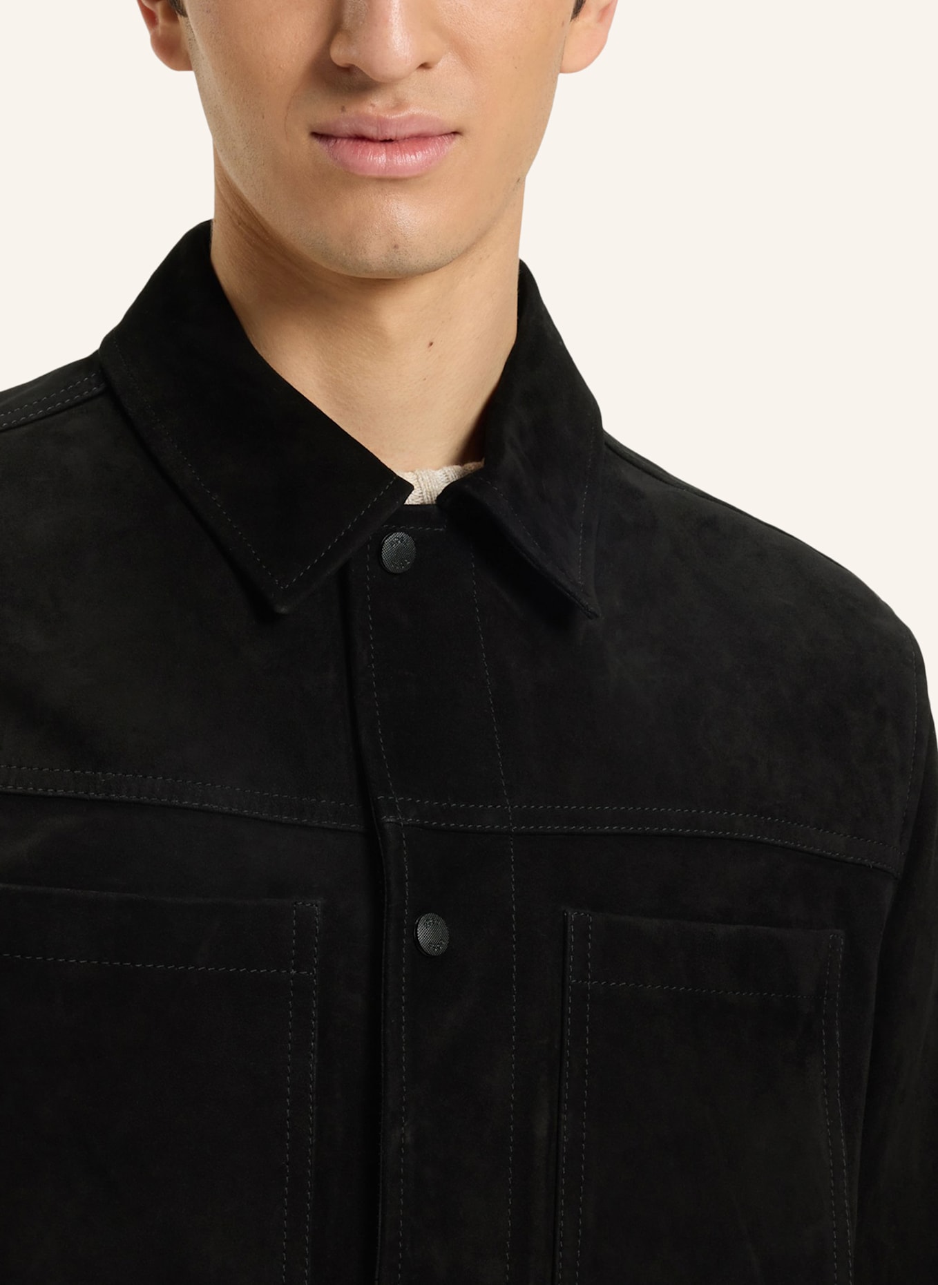 BOSS Lederjacke JOMARE: SCHWARZ