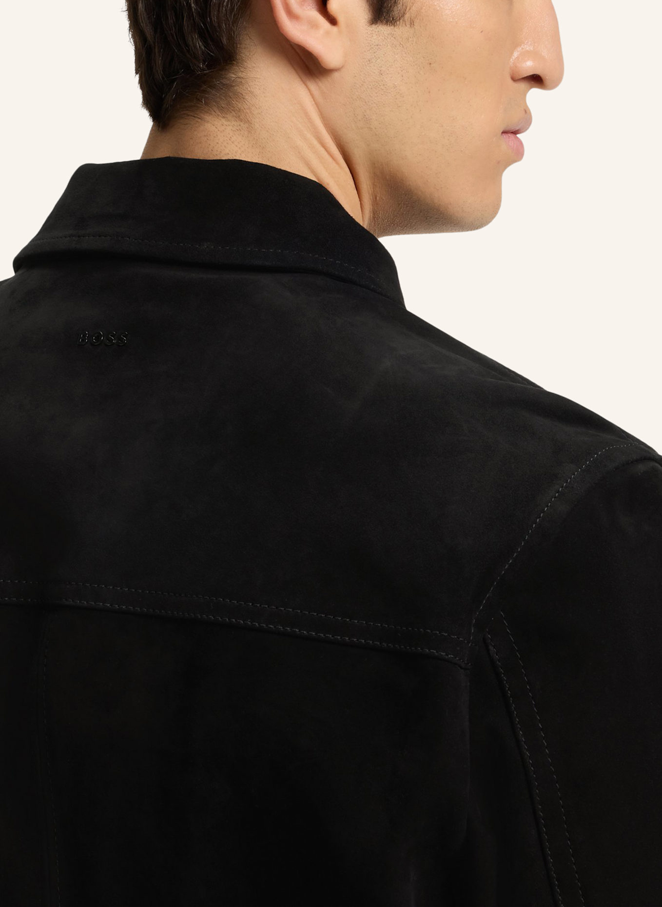 BOSS Lederjacke JOMARE: SCHWARZ