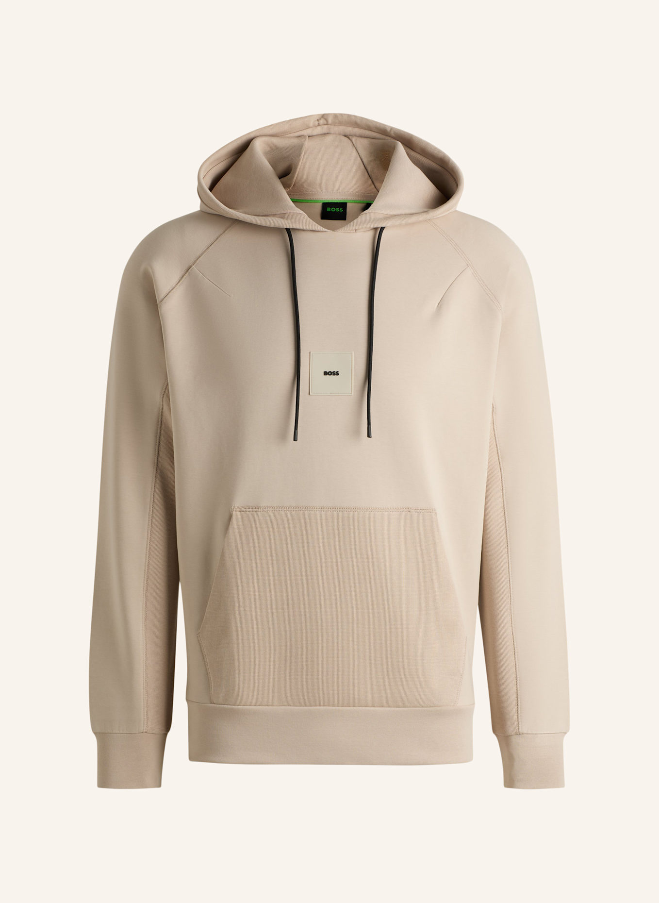 BOSS Sweatshirt SOODY RIB Regular Fit: BEIGE