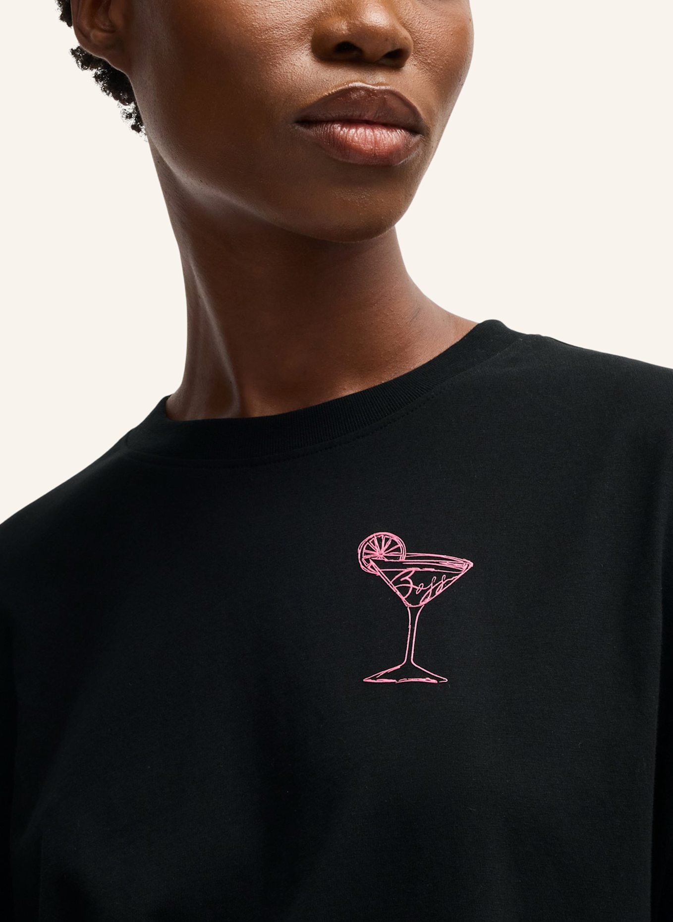 BOSS T-Shirt C_EBOYFRIEND_4 Relaxed Fit: SCHWARZ