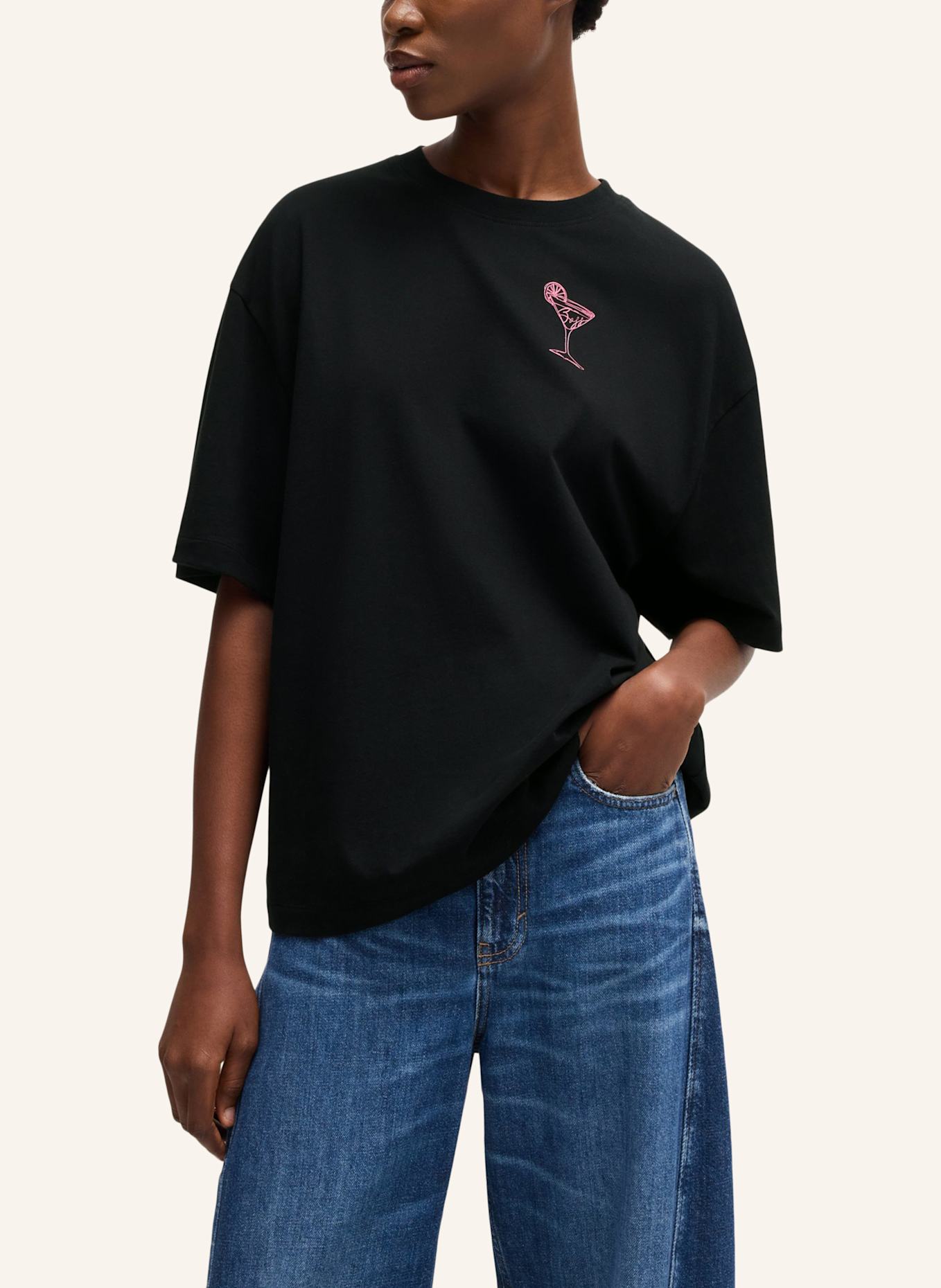 BOSS T-Shirt C_EBOYFRIEND_4 Relaxed Fit: SCHWARZ