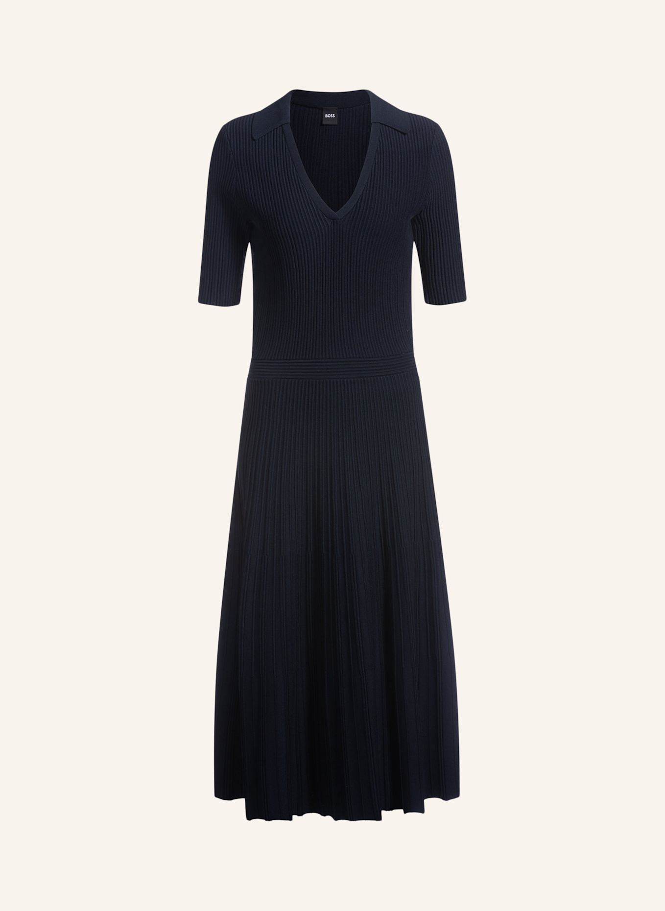 BOSS Gestricktes Kleid FRACIE Regular Fit: DUNKELBLAU