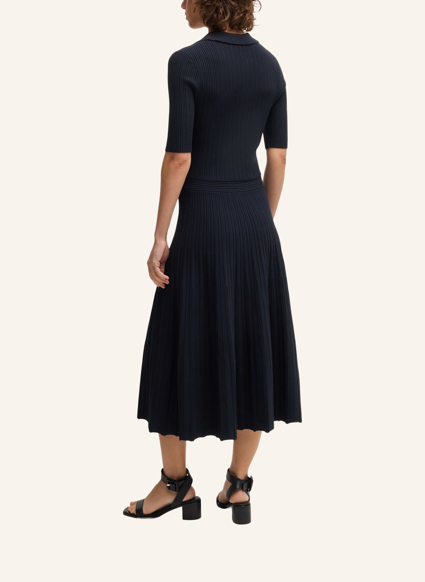 BOSS Gestricktes Kleid FRACIE Regular Fit: DUNKELBLAU