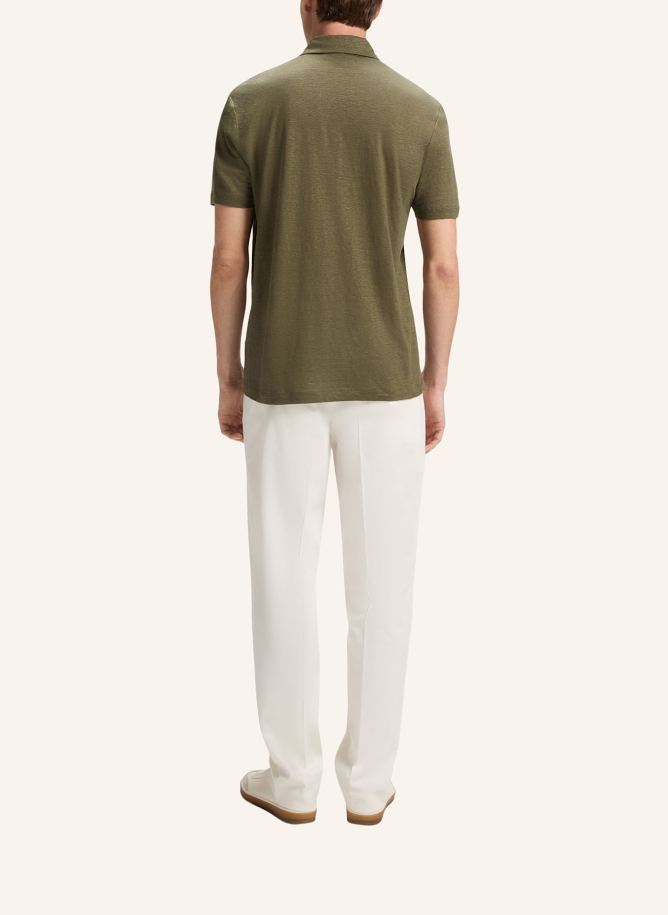 BOSS Jersey-Poloshirt PARRIS aus Leinen: GRÜN