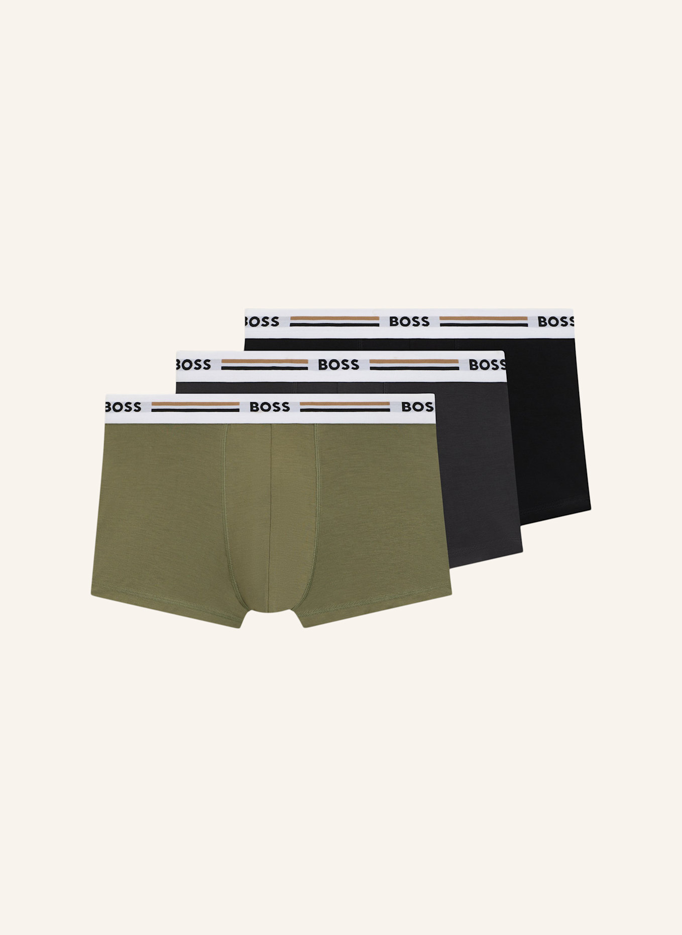 BOSS Boxershort TRUNK 3P REVIVE: WEISS