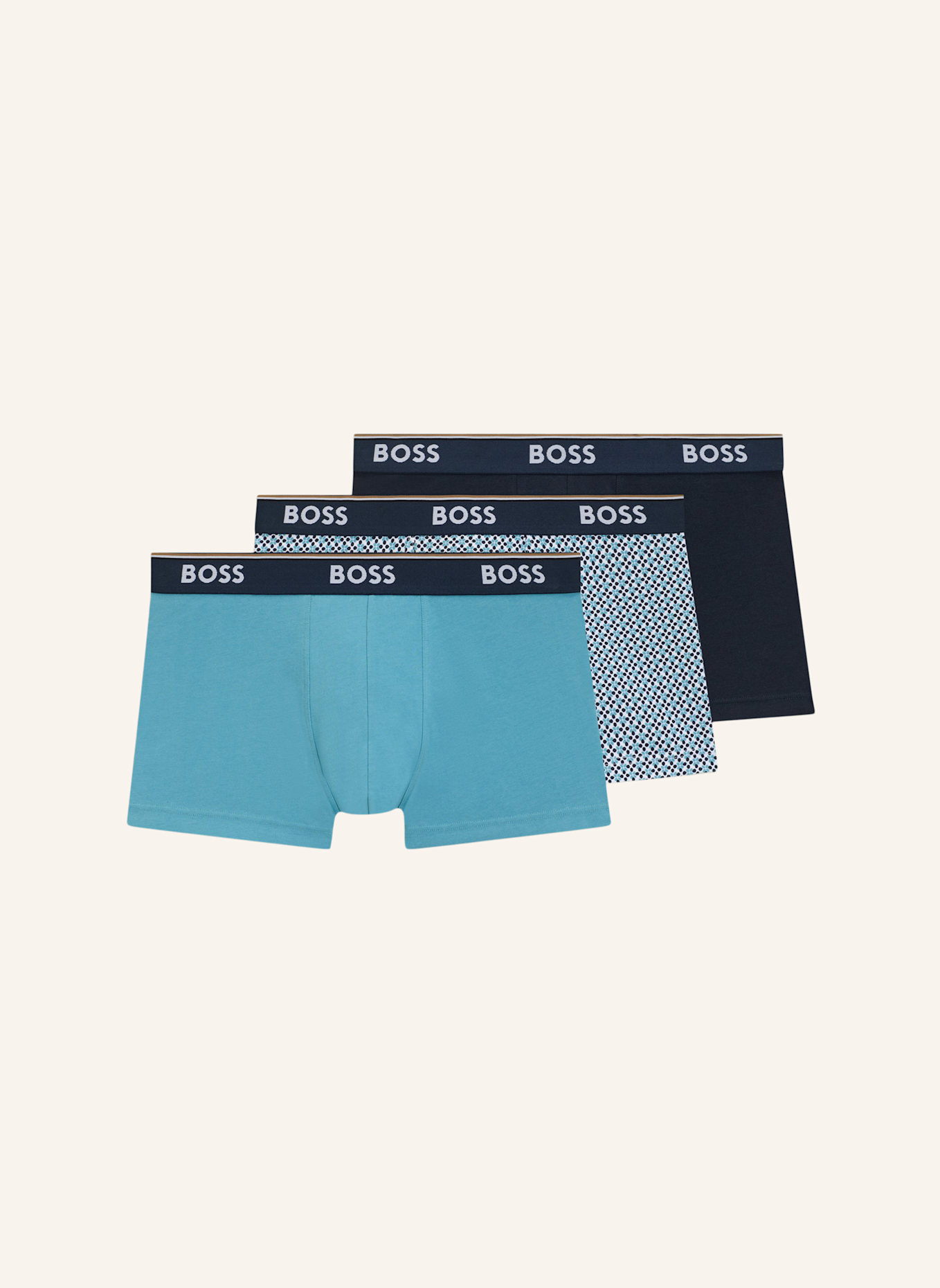 BOSS Boxershort TRUNK 3P POWER DESIG: WEISS