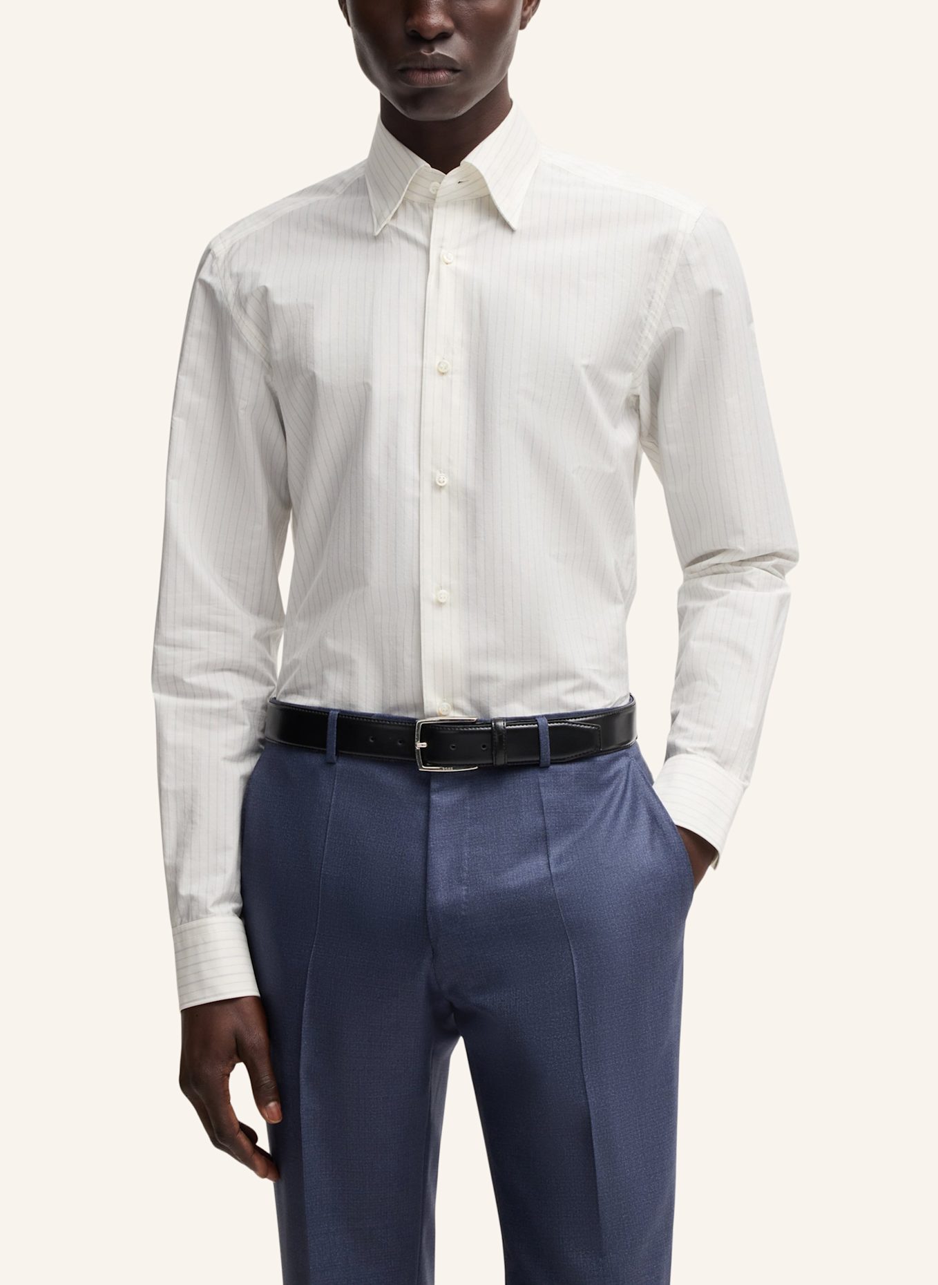 BOSS Business Hemd L-HAYS-HBD-C1-251 Slim Fit: DUNKELBLAU