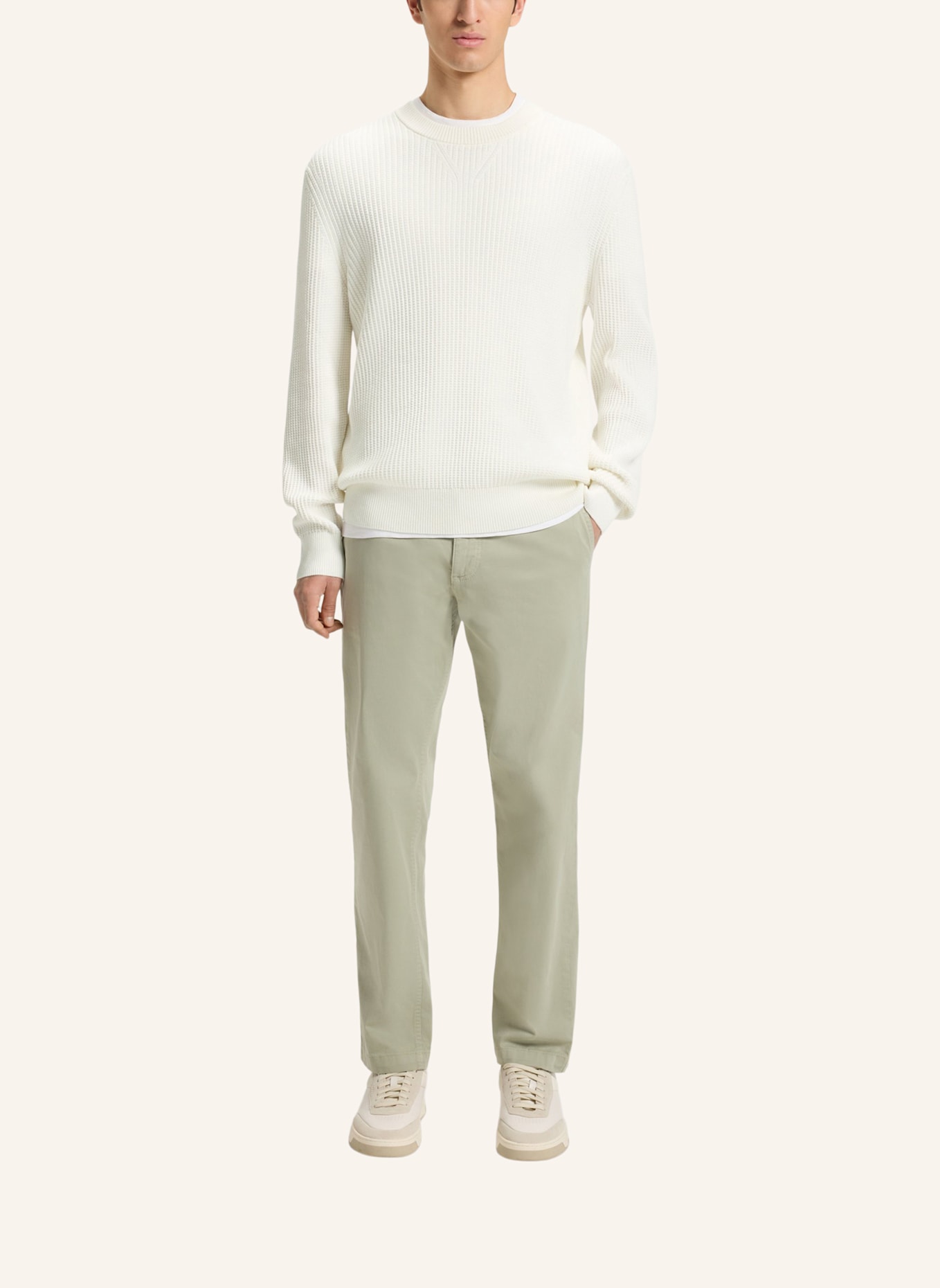 BOSS Pullover APOKKO Regular Fit: BEIGE